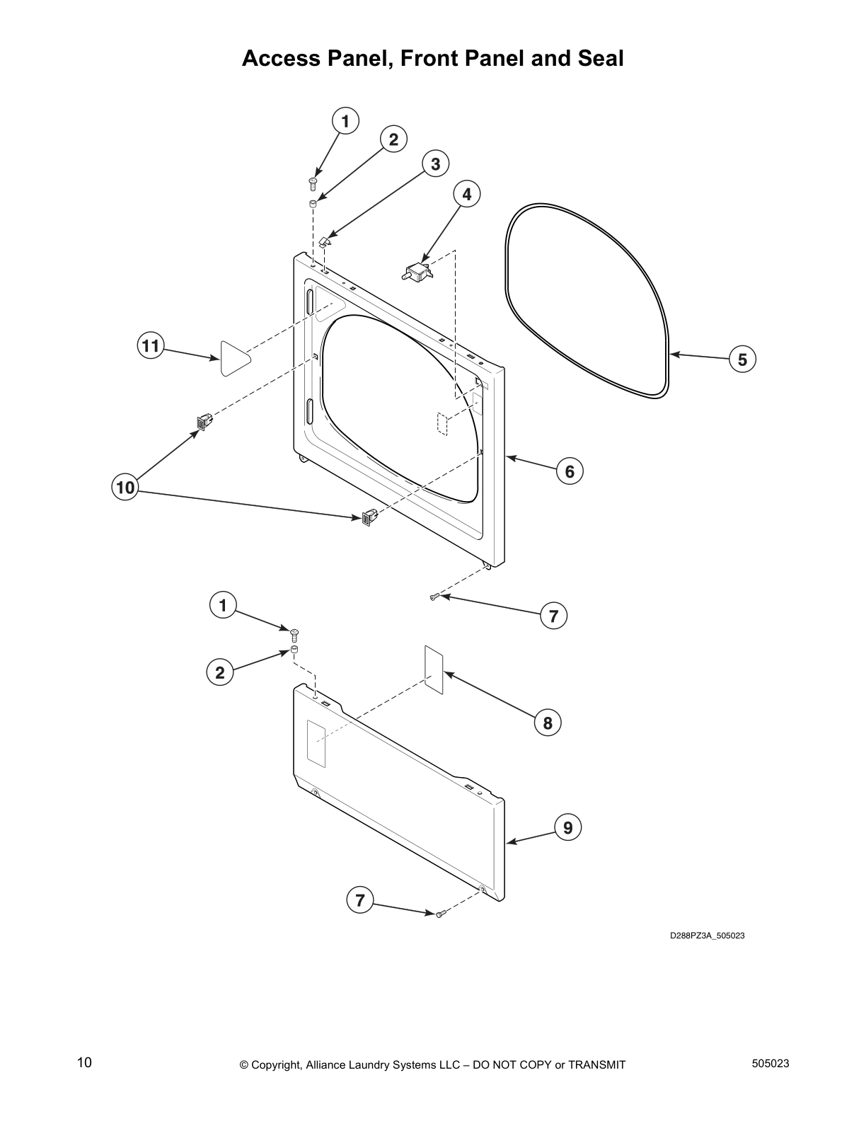 Access Panel, Front Panel and Seal
