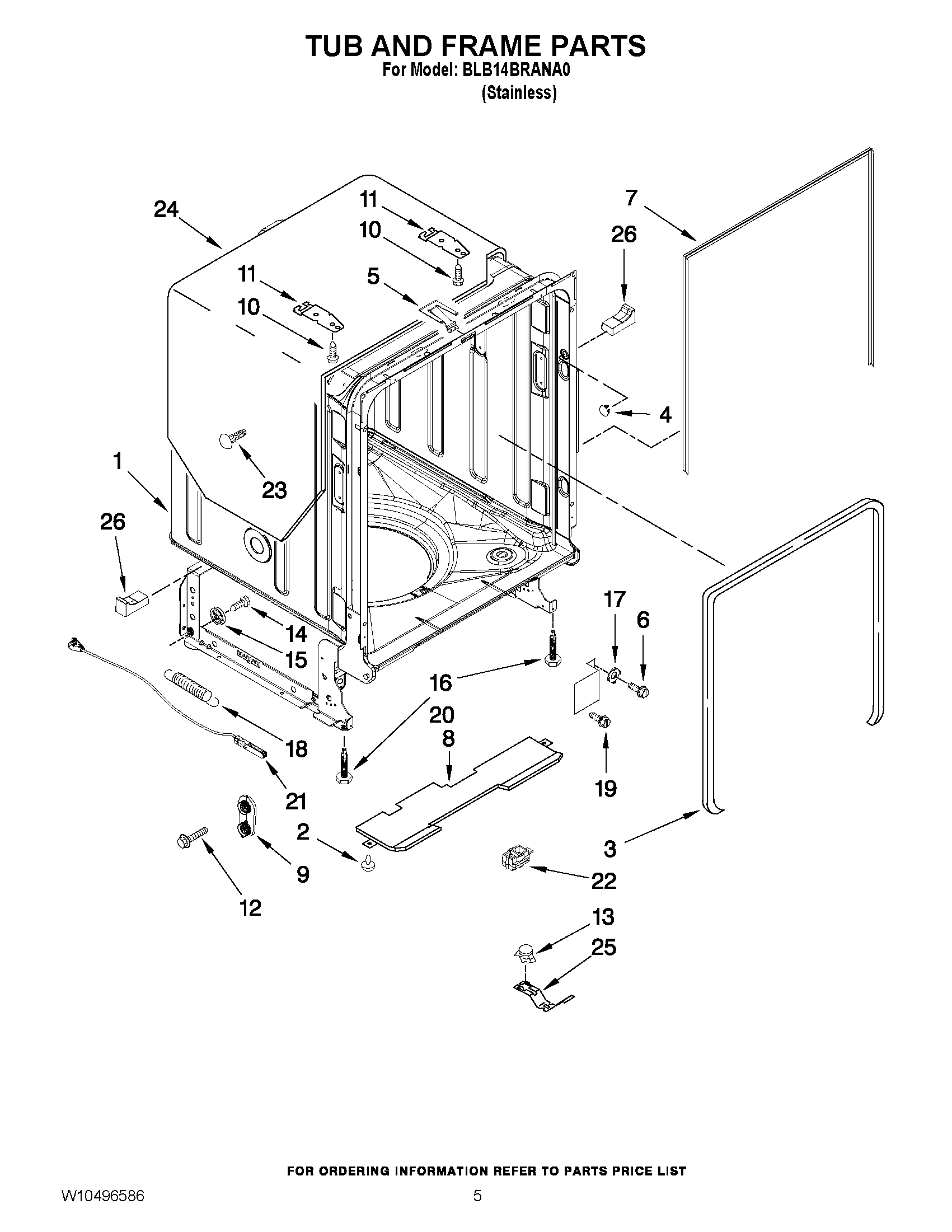 05 - TUB AND FRAME PARTS
