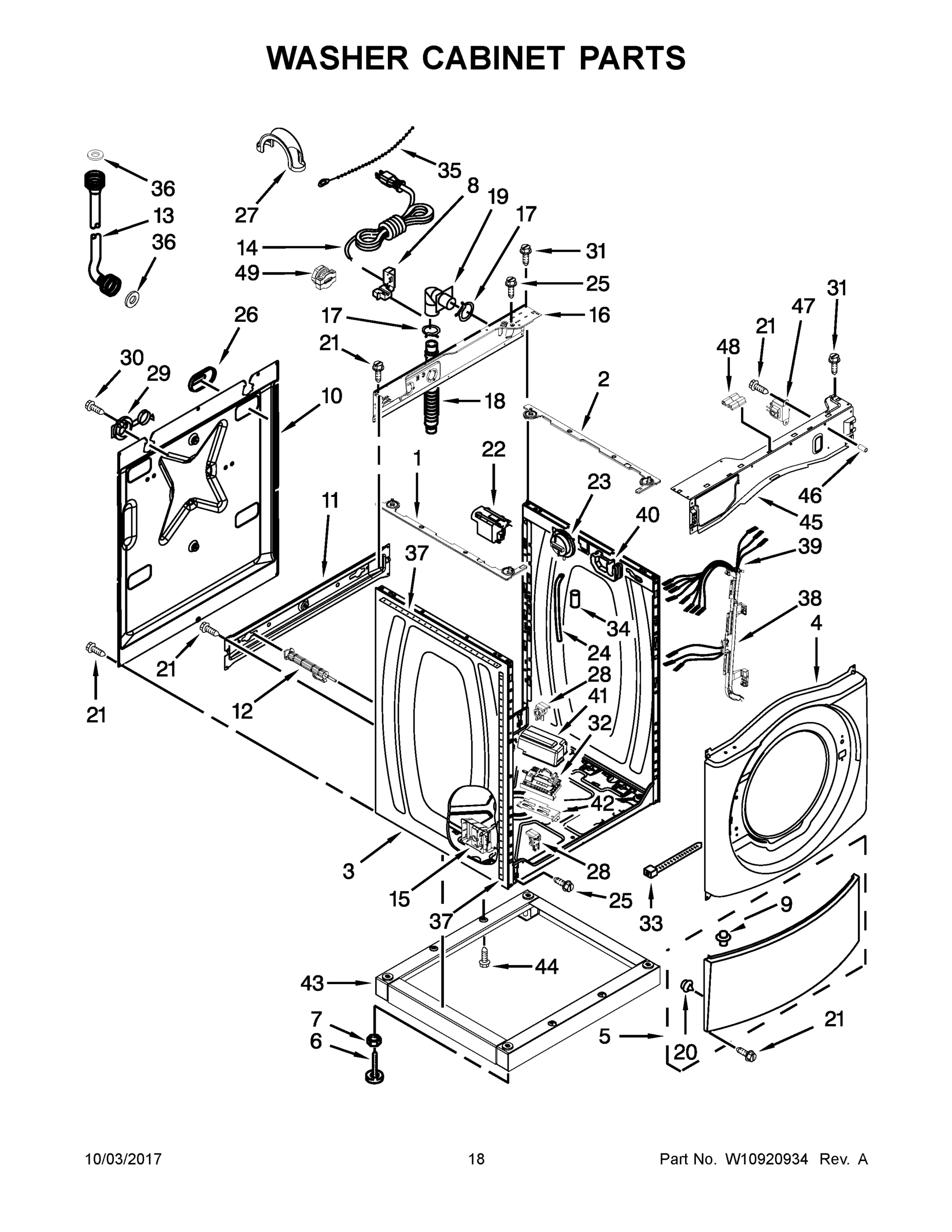 10 - WASHER CABINET PARTS