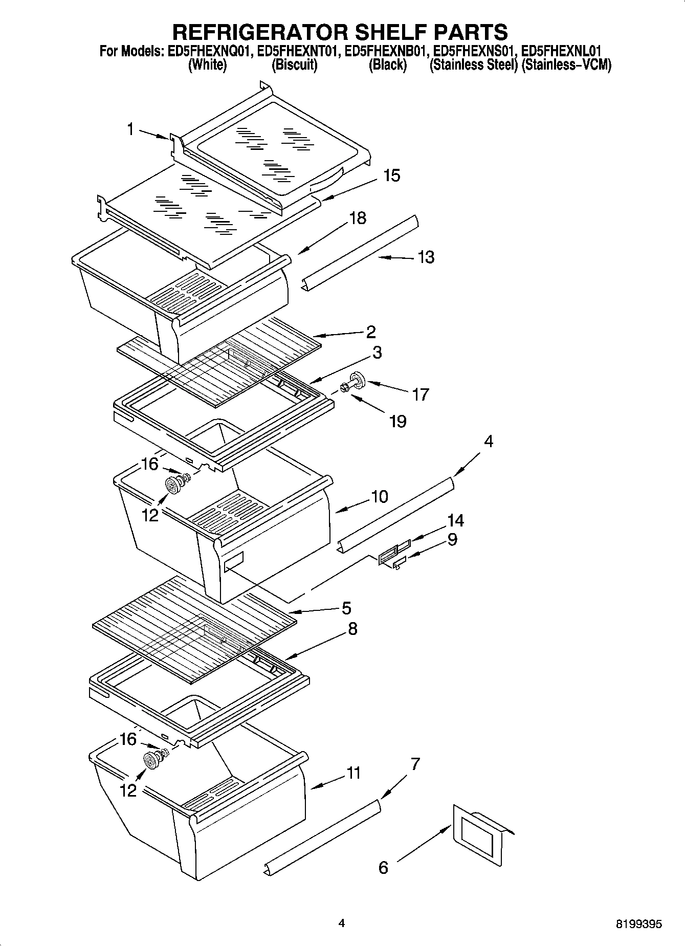 03 - REFRIGERATOR SHELF PARTS