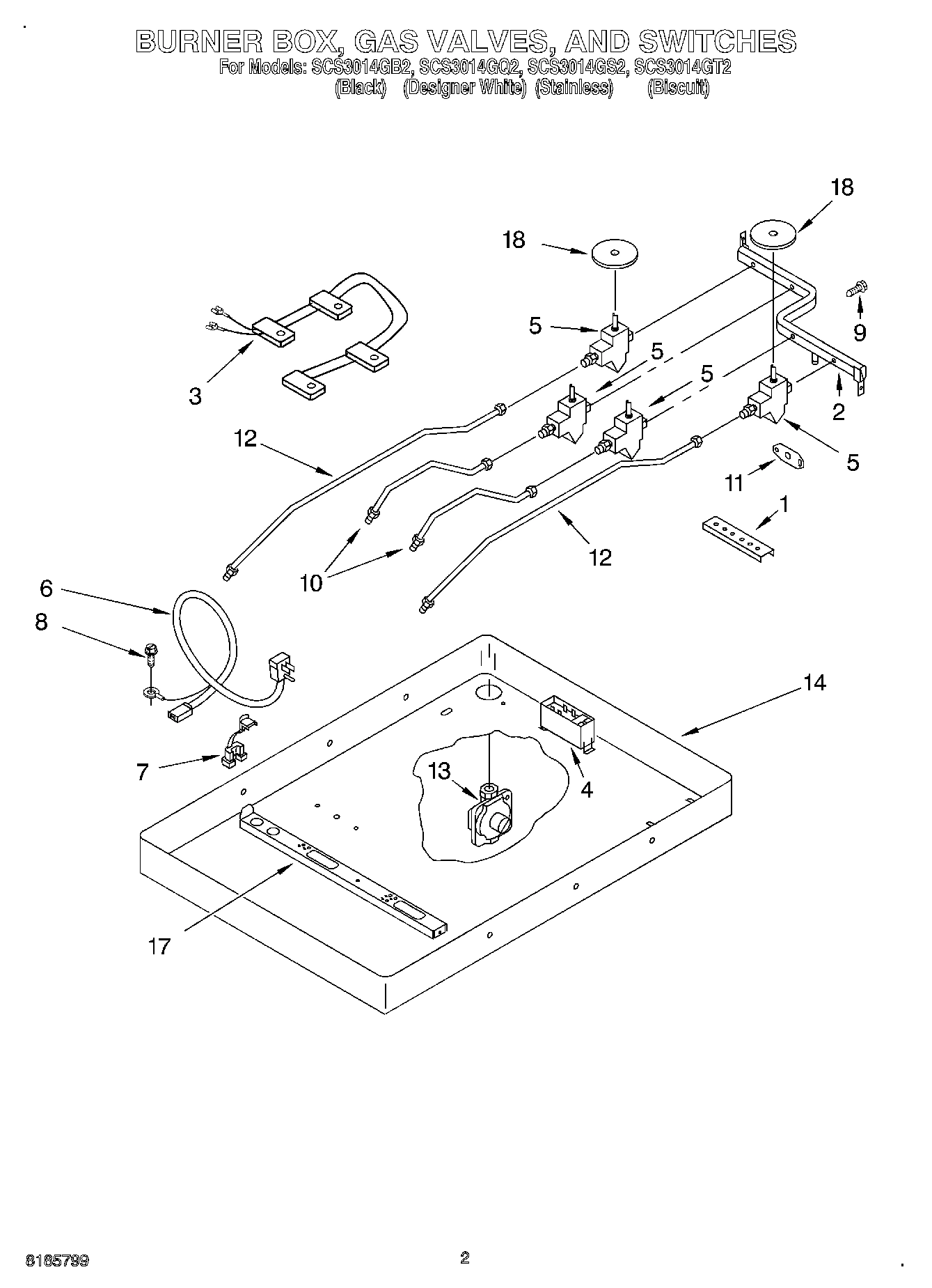 02 - BURNER BOX, GAS VALVES, AND SWITCHES