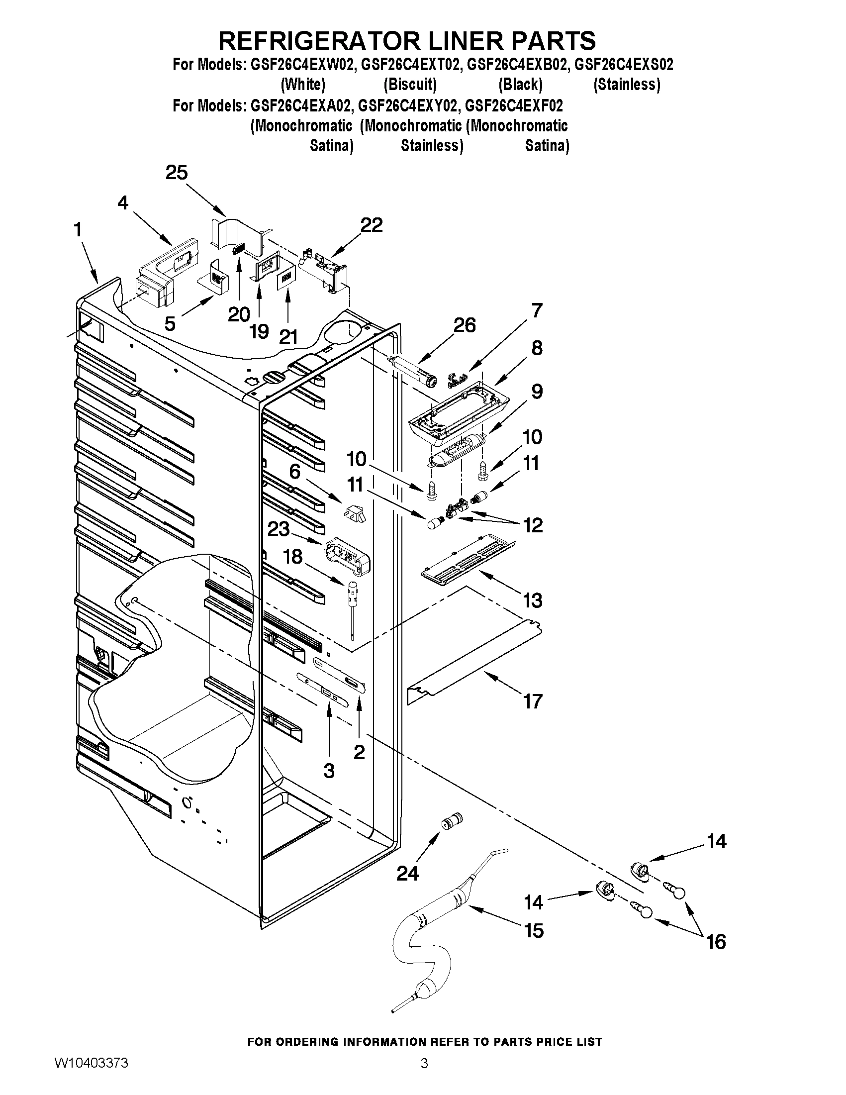 02 - REFRIGERATOR LINER PARTS