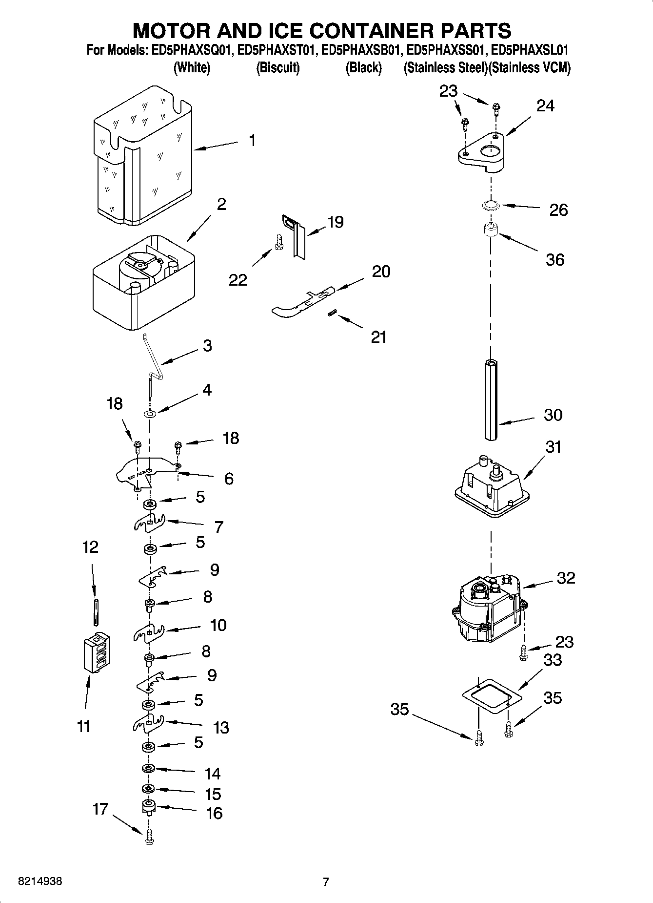 05 - MOTOR AND ICE CONTAINER PARTS