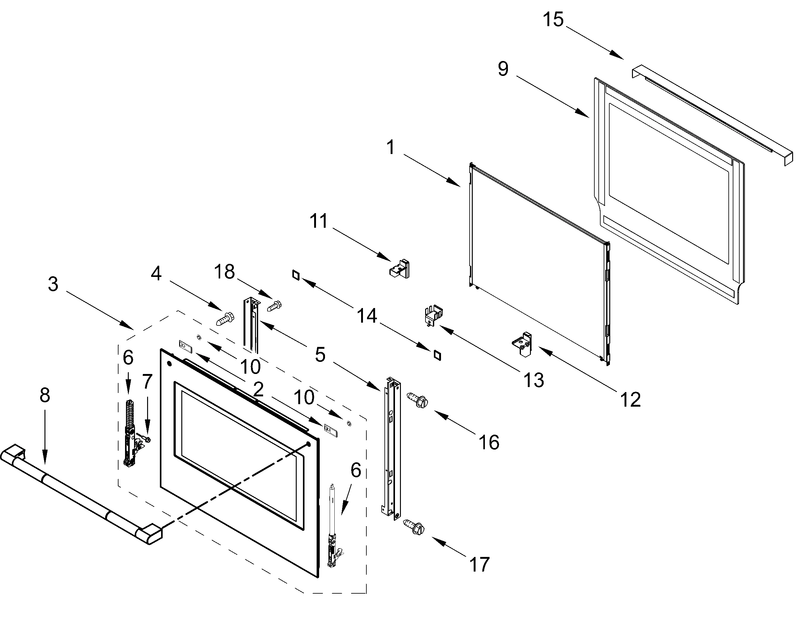 UPPER OVEN DOOR PARTS