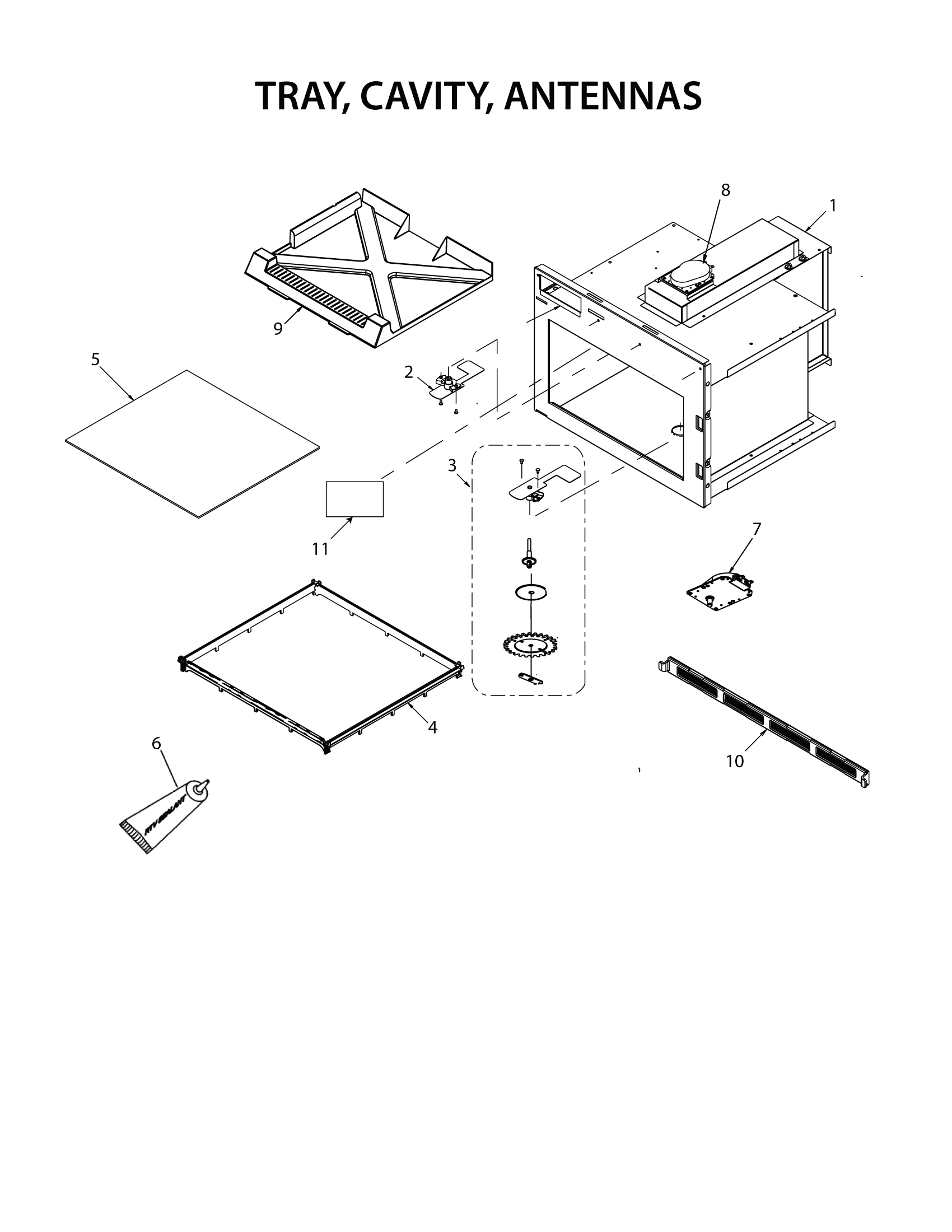 TRAY, CAVITY, ANTENNAS