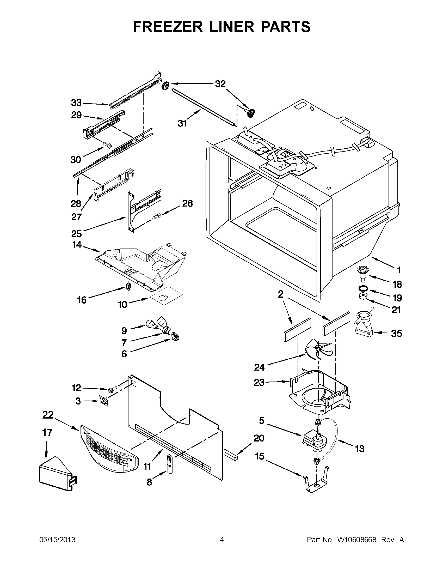 02 - FREEZER LINER PARTS