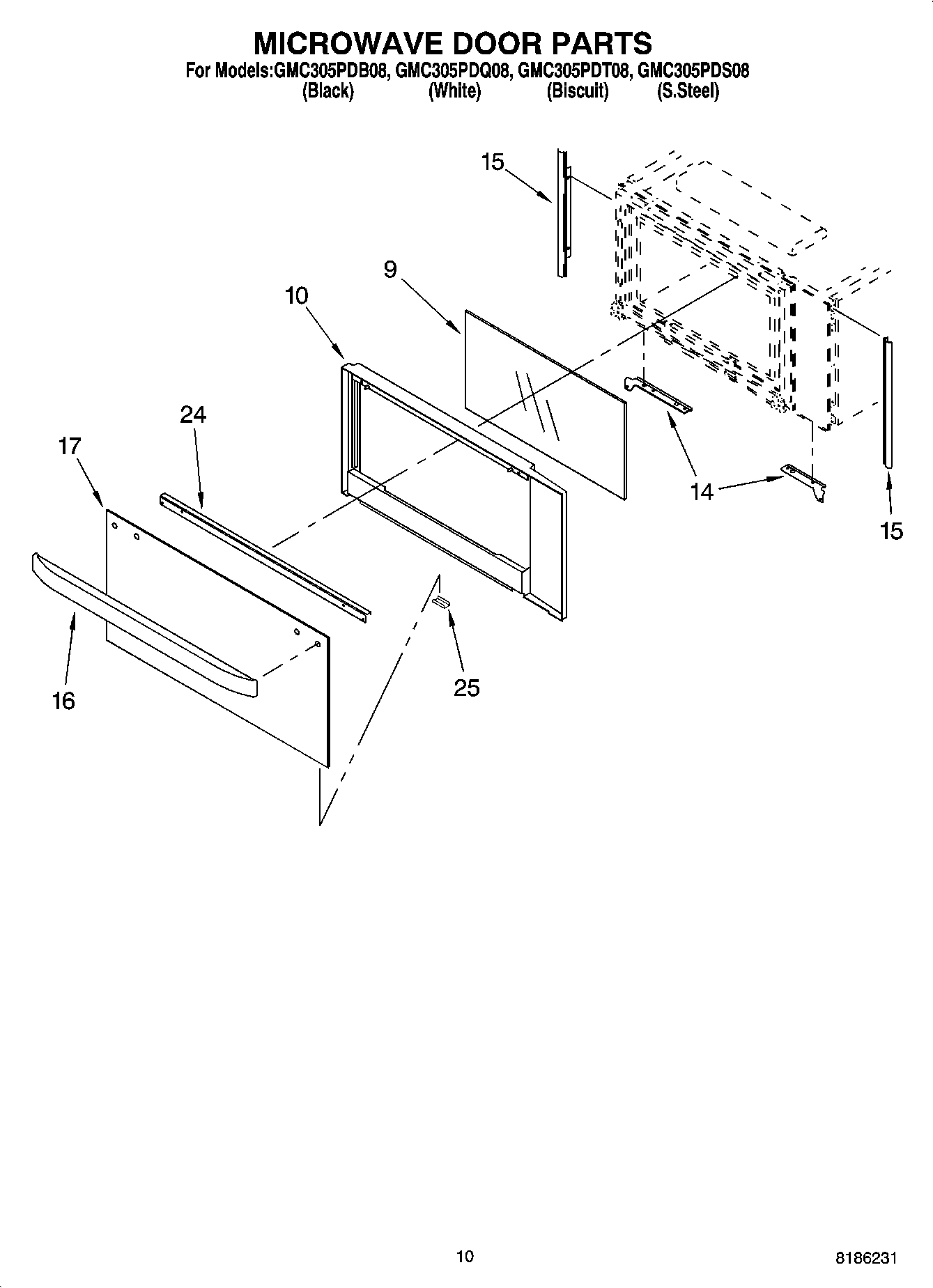 08 - MICROWAVE DOOR PARTS