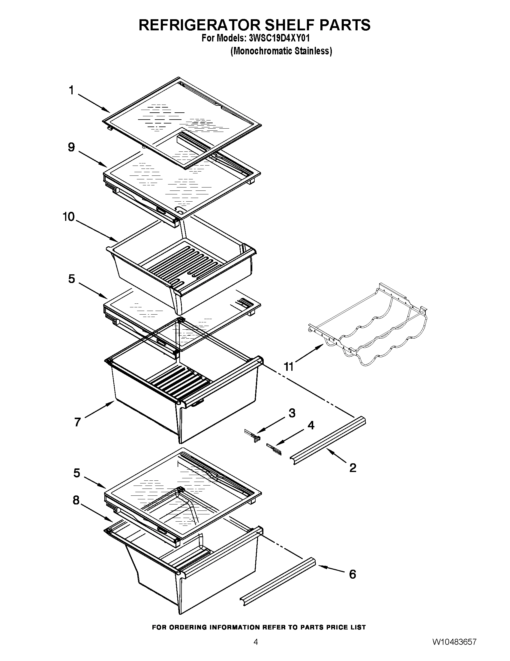 03 - REFRIGERATOR SHELF PARTS