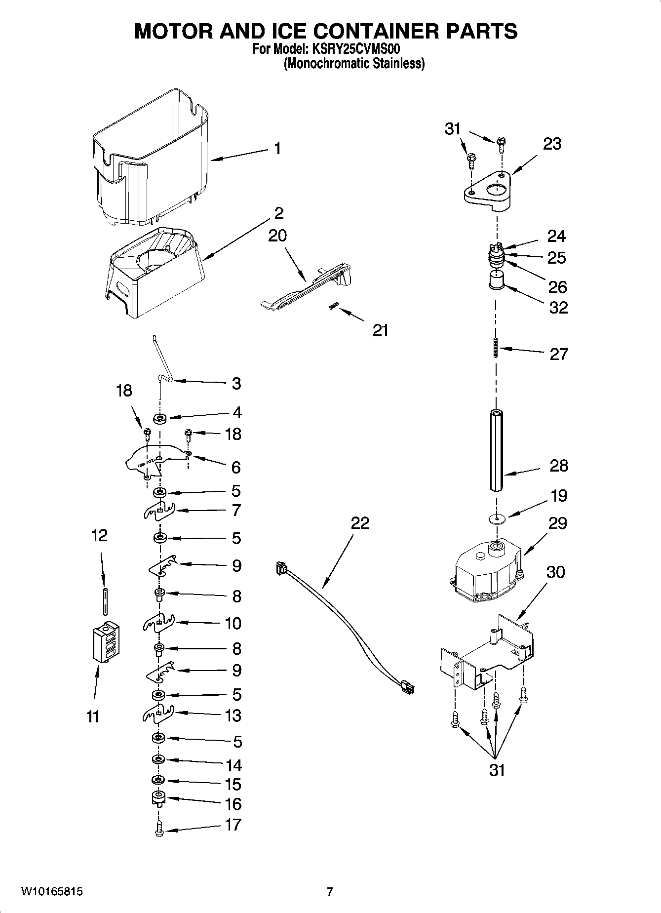 05 - MOTOR AND ICE CONTAINER PARTS