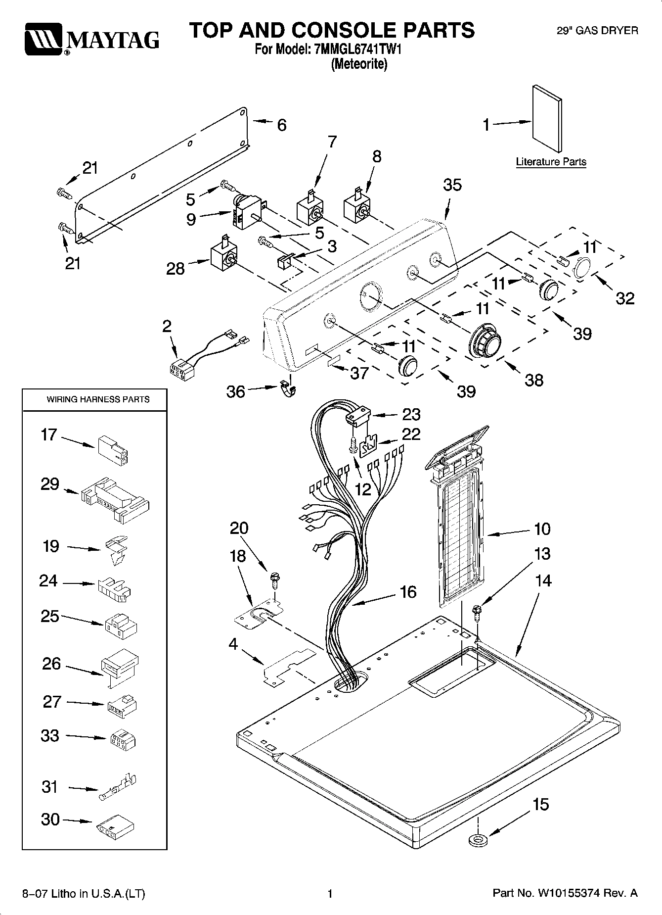 01 - TOP AND CONSOLE PARTS