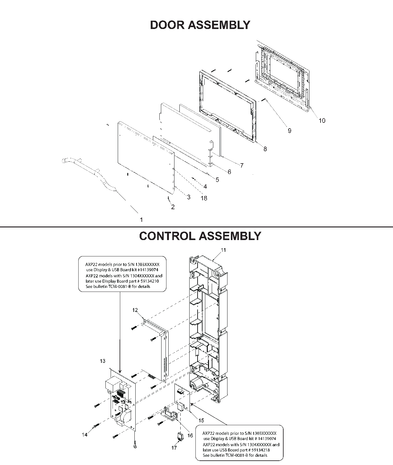 DOOR ASSEMBLY, CONTROL ASSEMBLY
