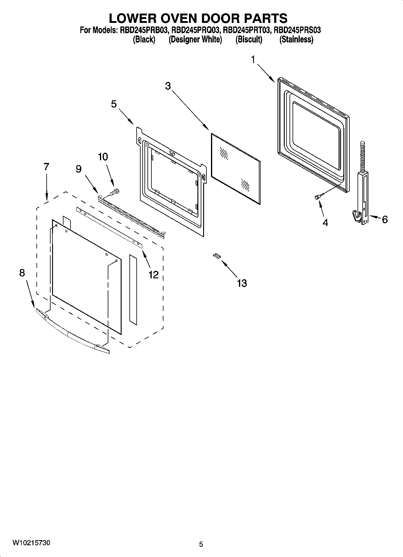 03 - LOWER OVEN DOOR PARTS