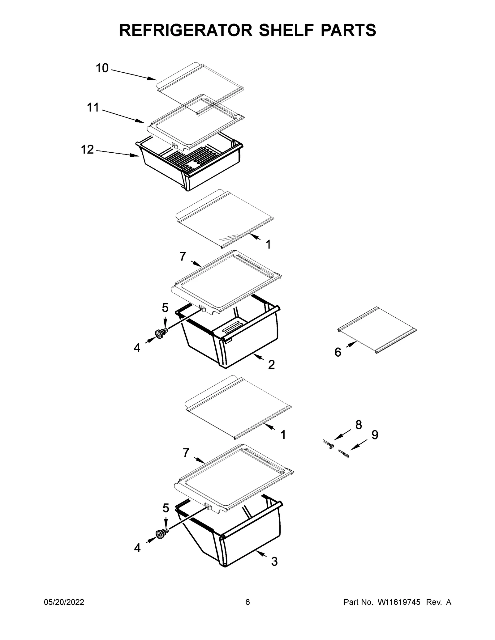 REFRIGERATOR SHELF PARTS