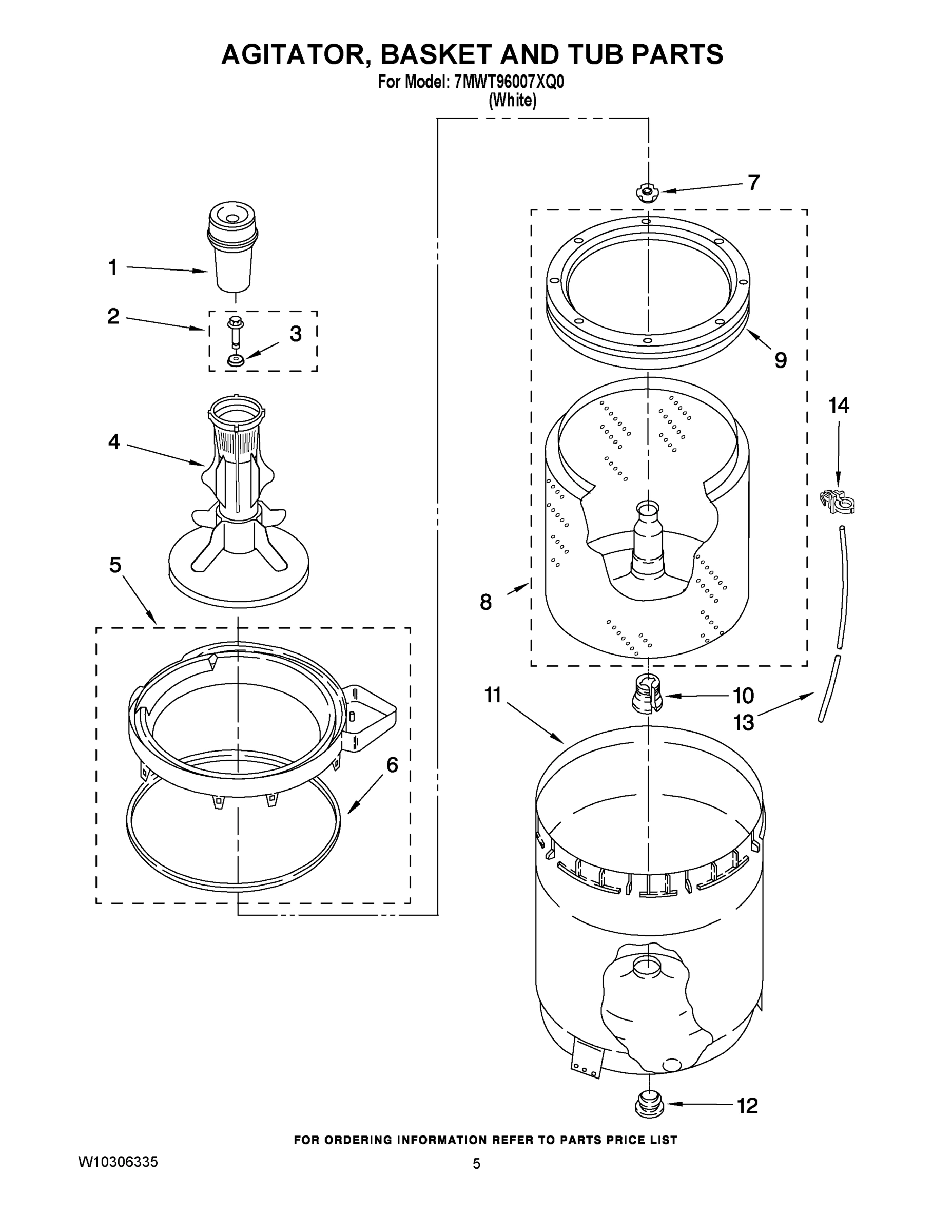 03 - AGITATOR, BASKET AND TUB PARTS