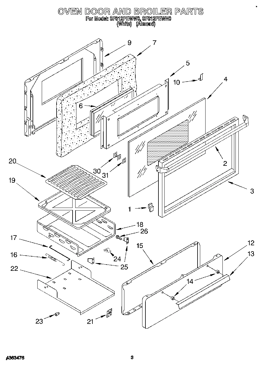 02 - OVEN DOOR AND BROILER