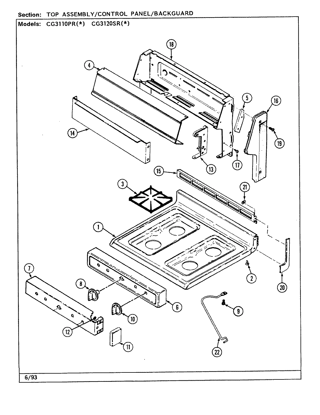04 - TOP & CONTROL PANEL ASSEMBLY