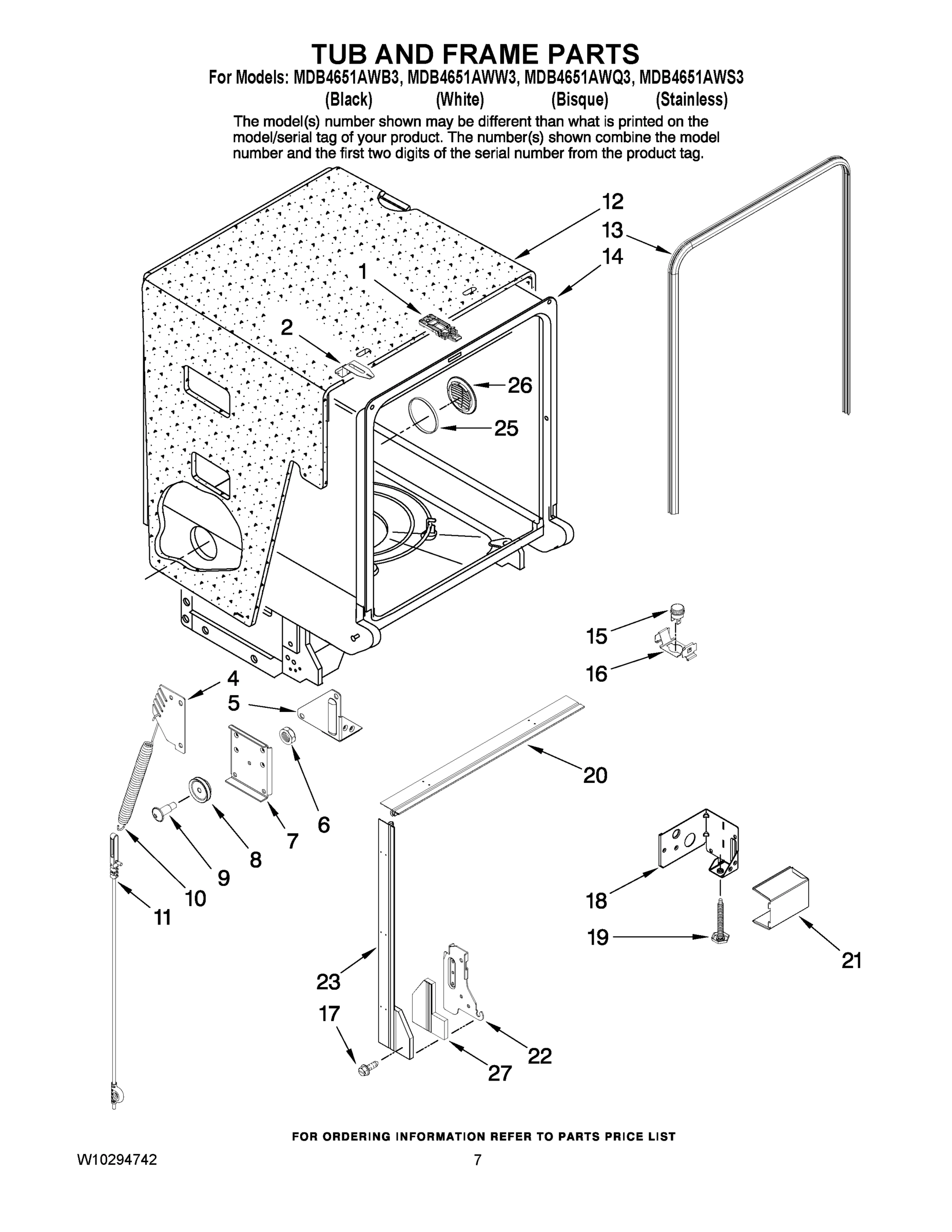 07 - TUB AND FRAME PARTS