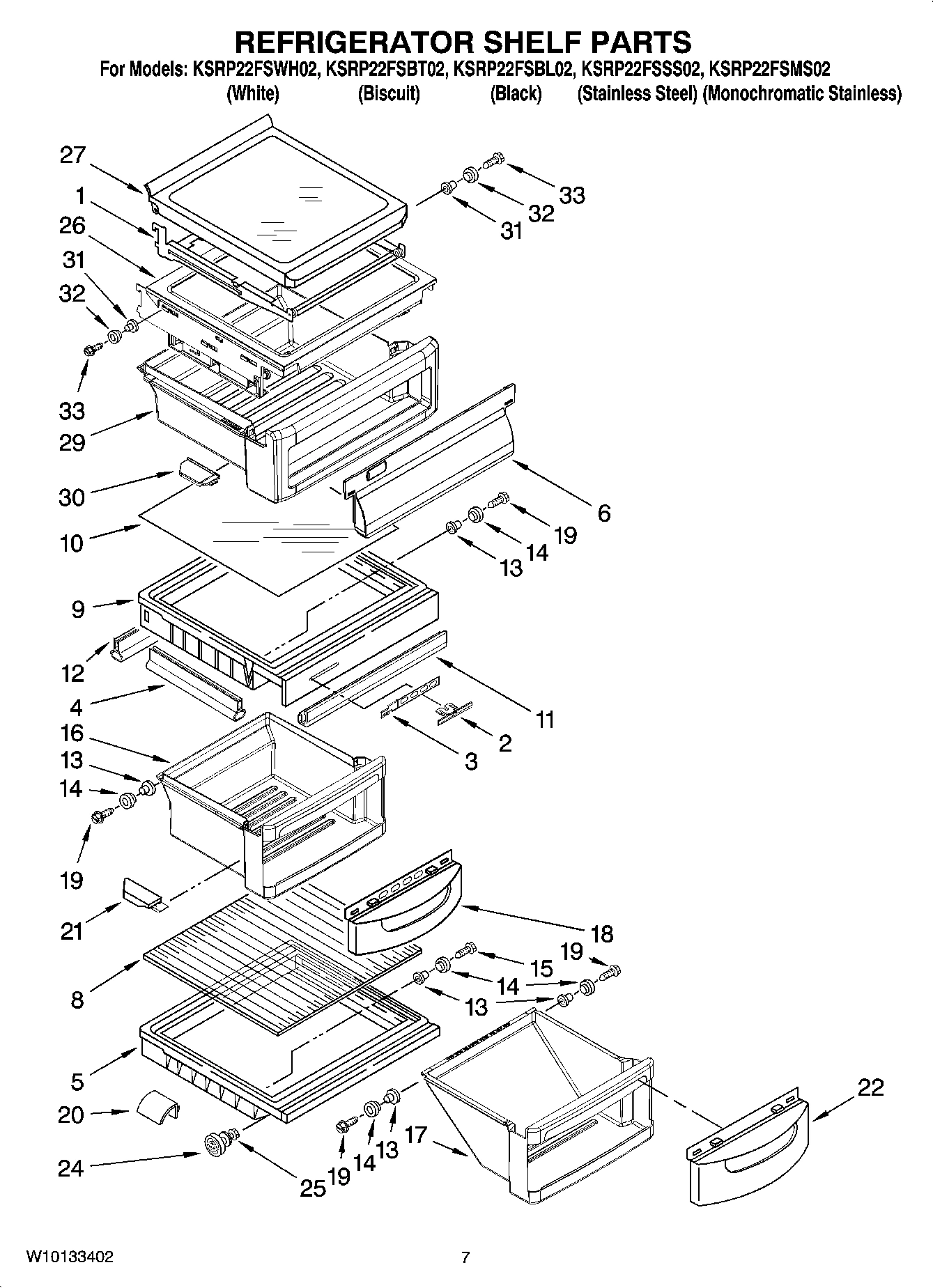 05 - REFRIGERATOR SHELF PARTS