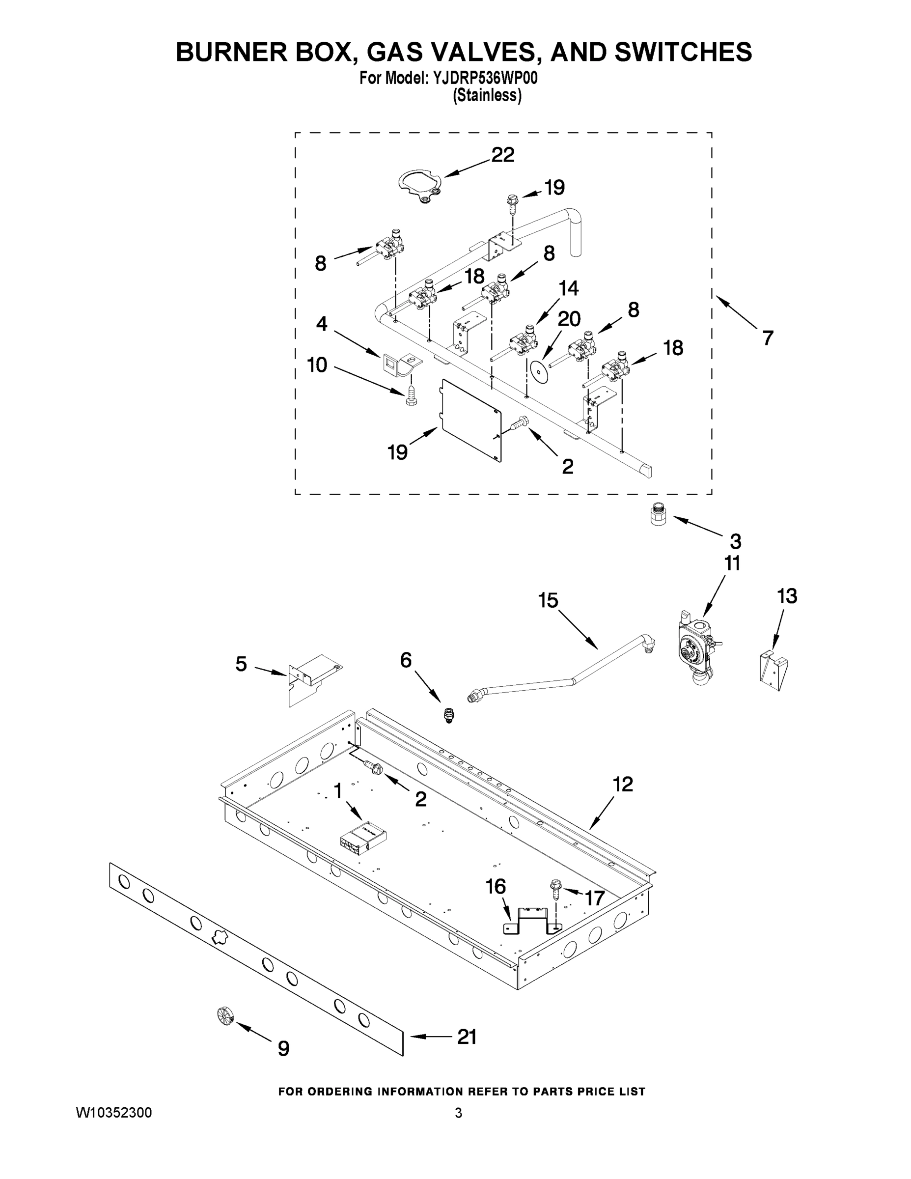 02 - BURNER BOX, GAS VALVES, AND SWITCHES