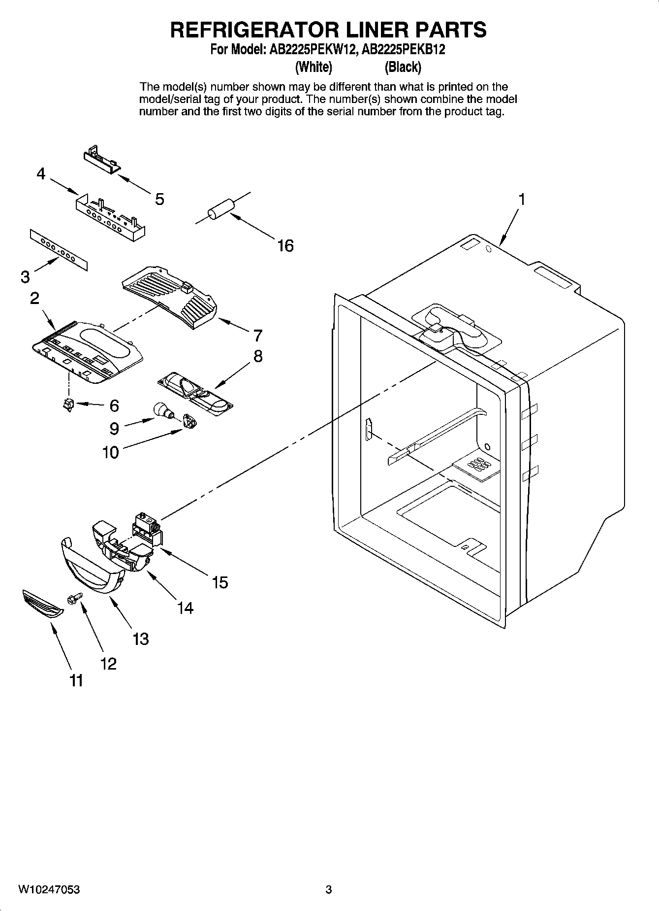 02 - REFRIGERATOR LINER PARTS