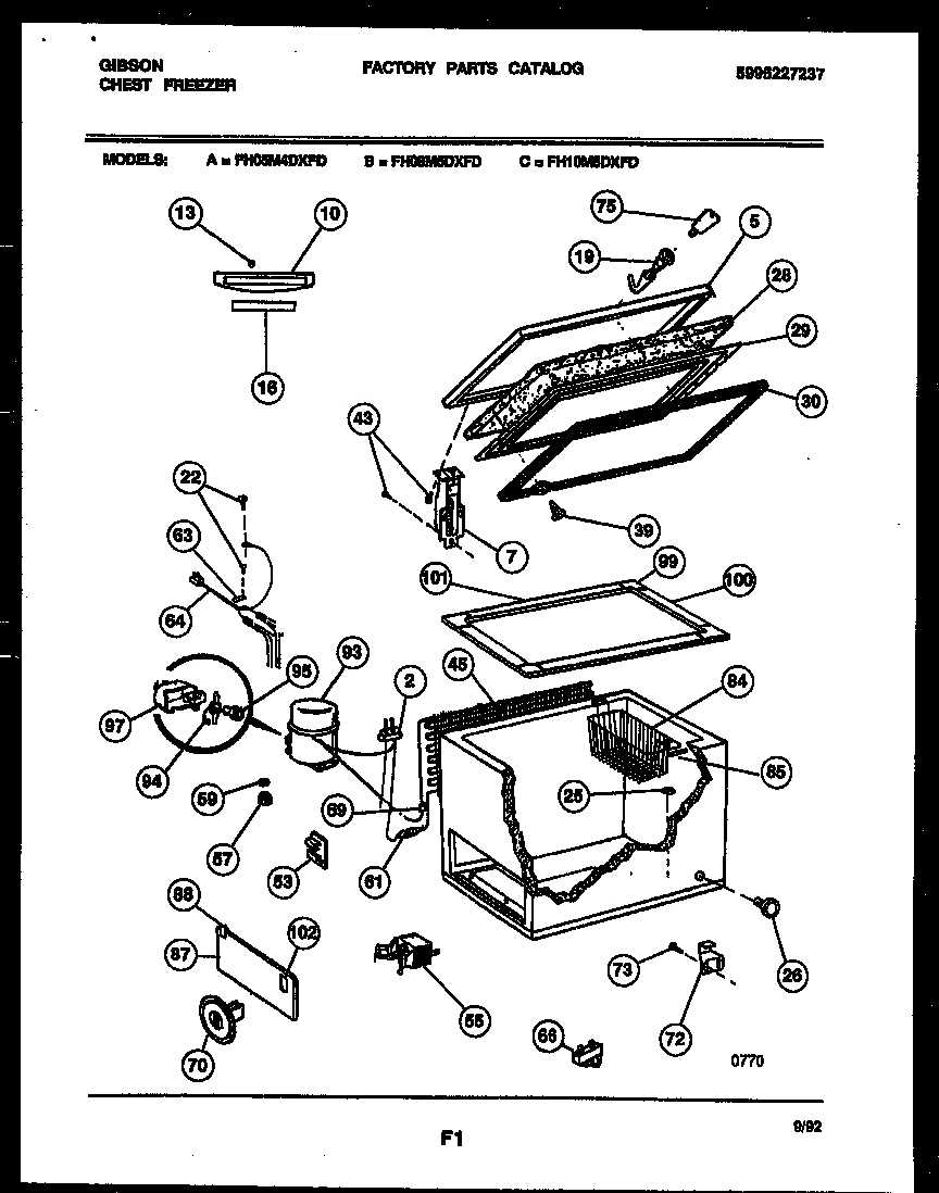 02 - CHEST FREEZER PARTS
