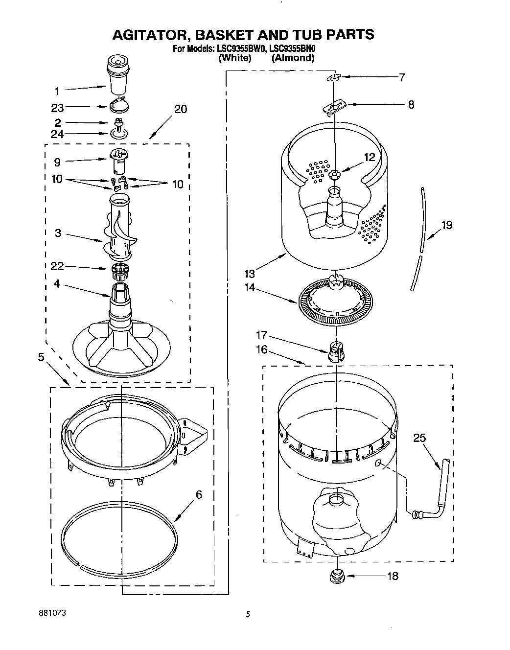 04 - AGITATOR, BASKET AND TUB