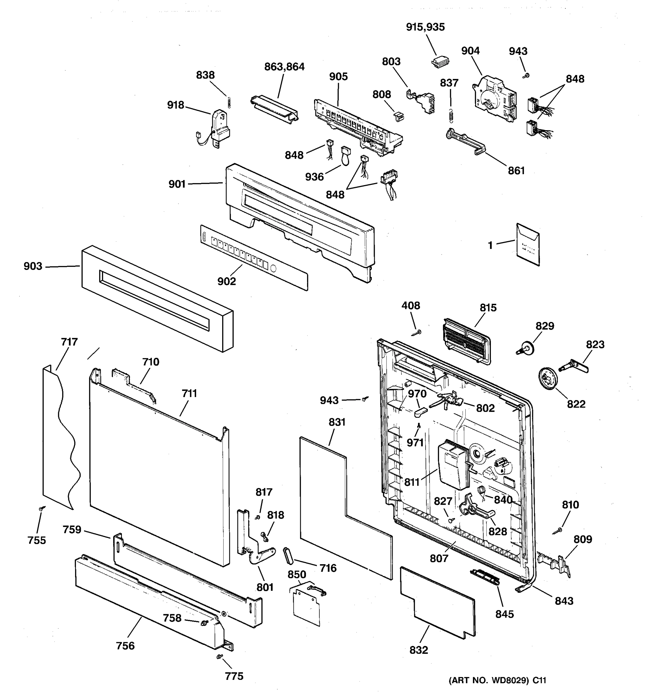 ESCUTCHEON & DOOR ASSEMBLY