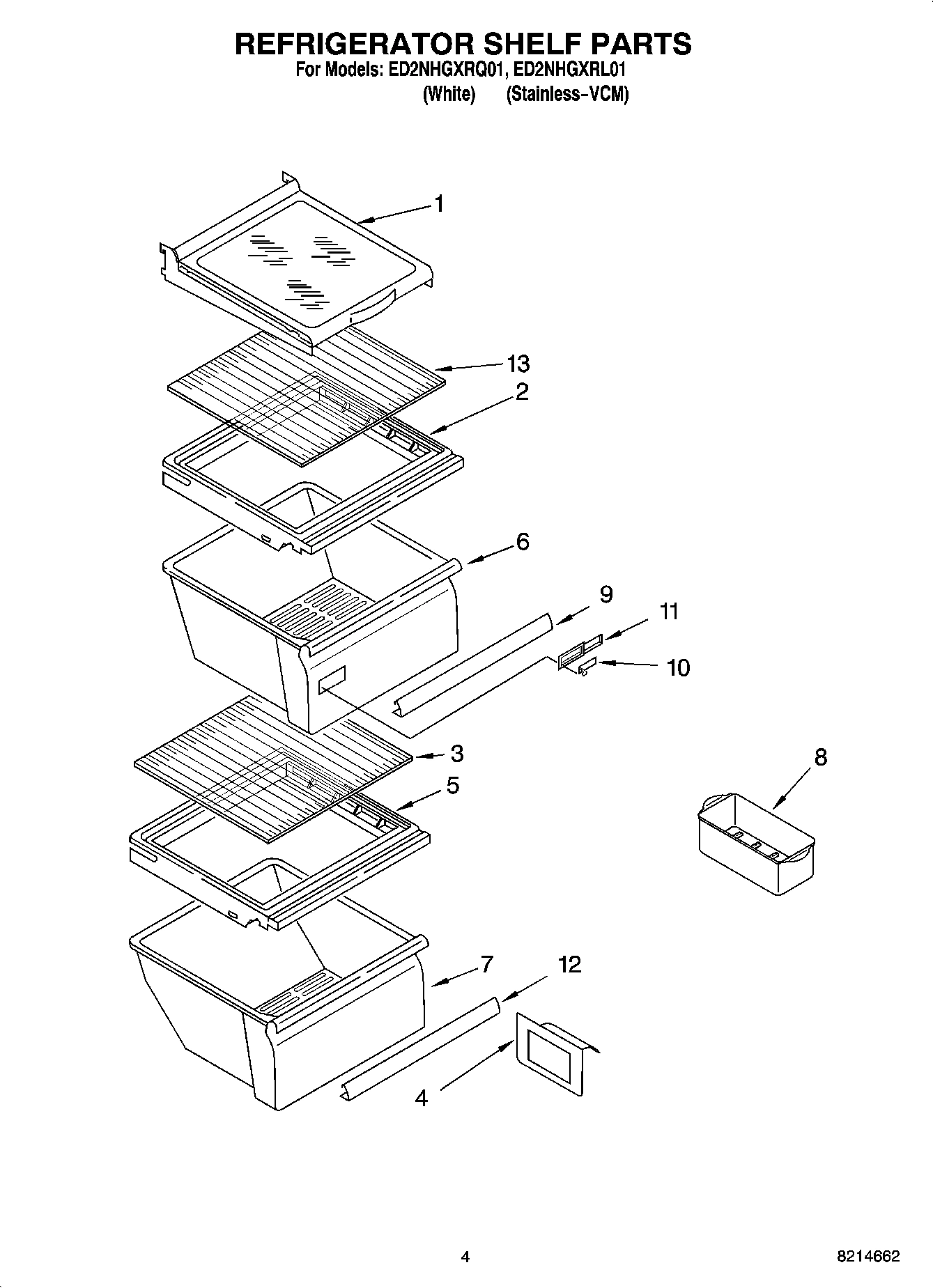 03 - REFRIGERATOR SHELF PARTS