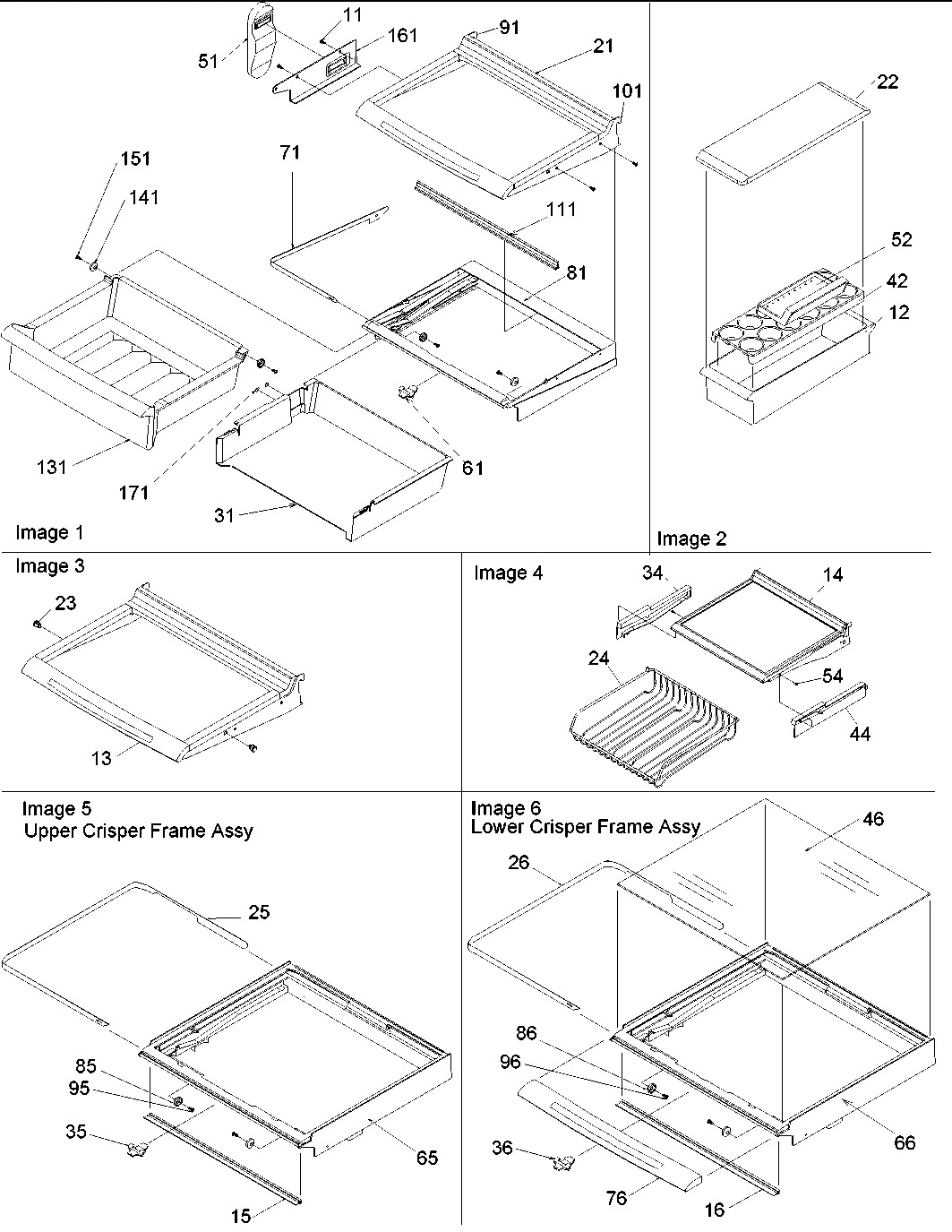 03 - Deli, Shelves & Crisper Assy