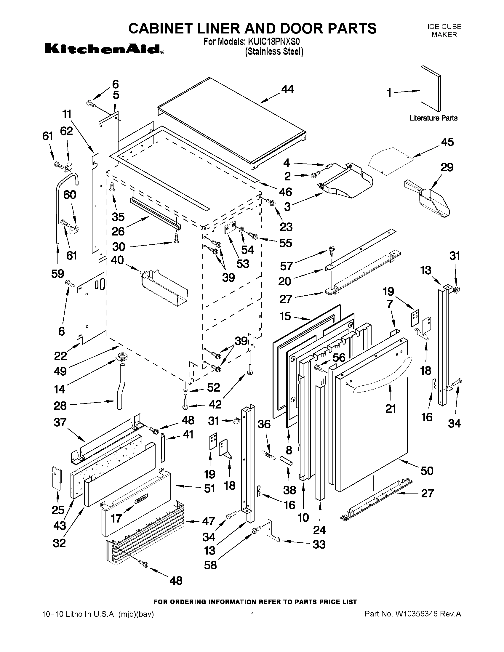 01 - CABINET LINER AND DOOR PARTS
