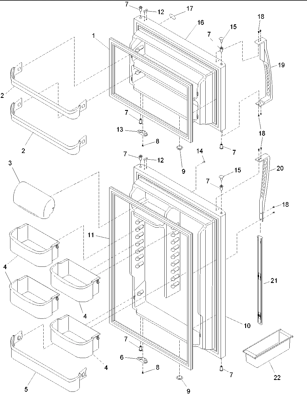 02 - Door Assy, Handles & Shelves