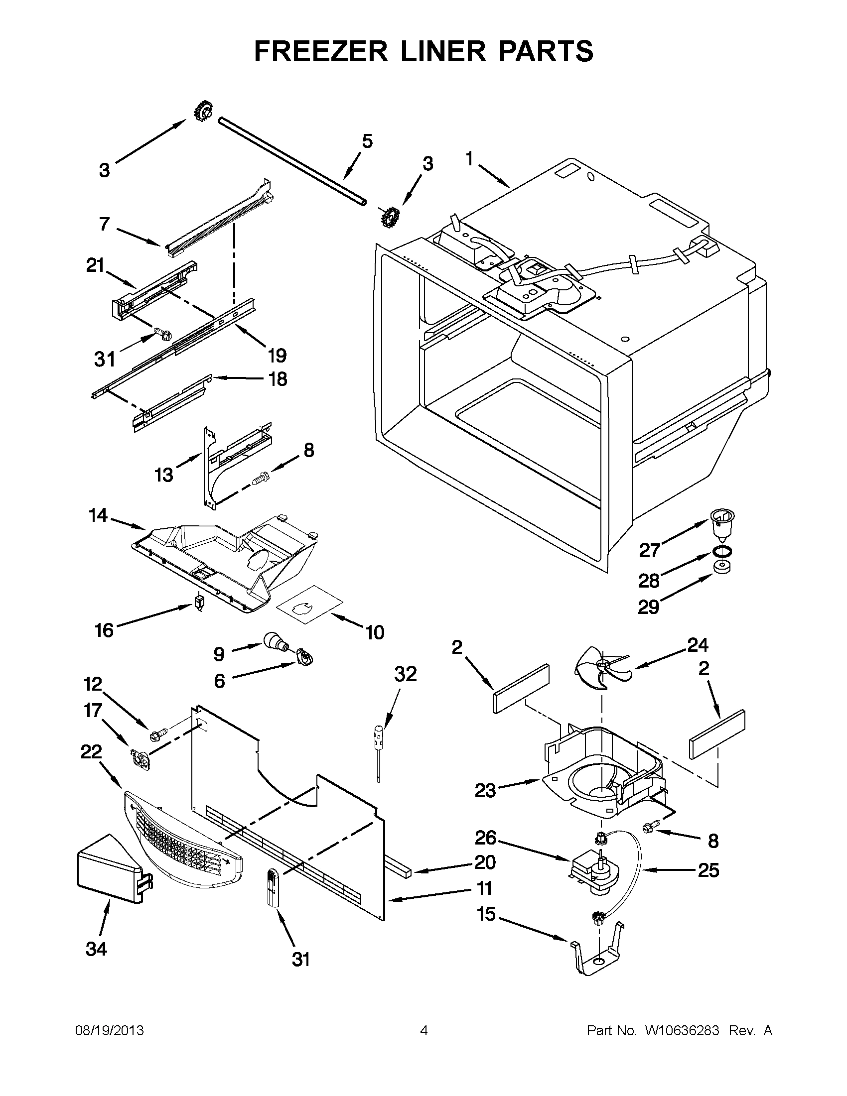 03 - FREEZER LINER PARTS