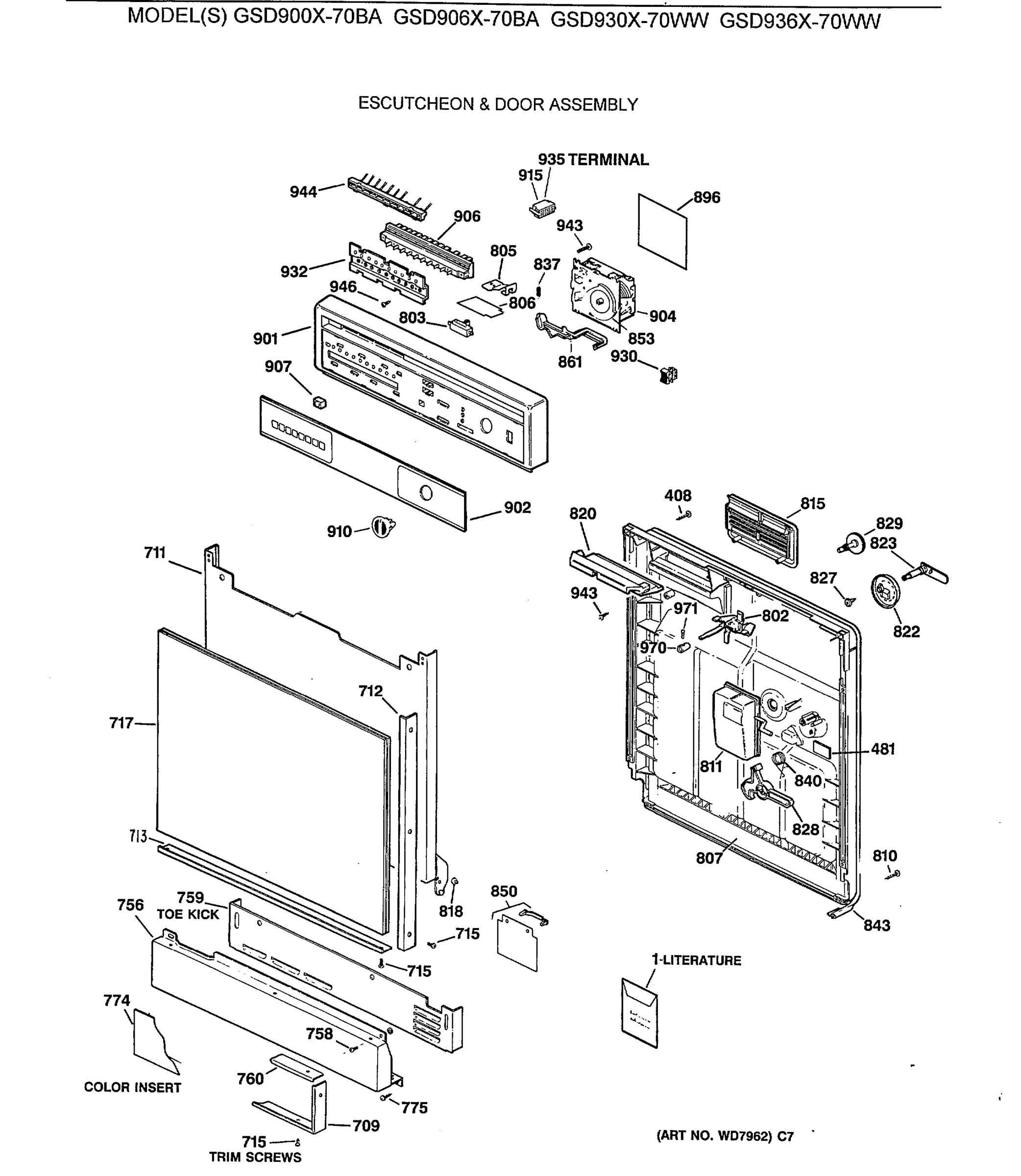 ESCUTCHEON & DOOR ASSEMBLY