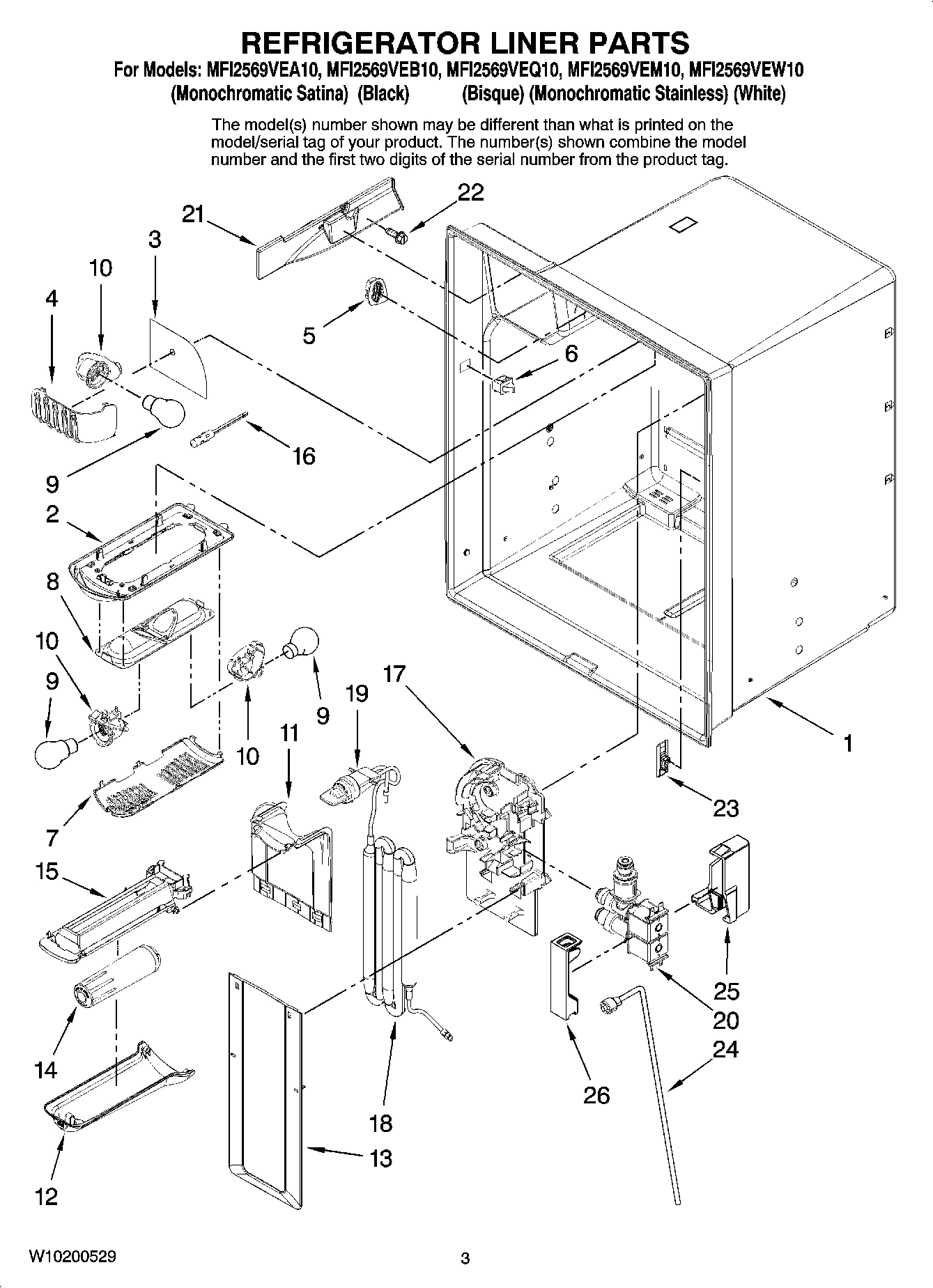 02 - REFRIGERATOR LINER PARTS