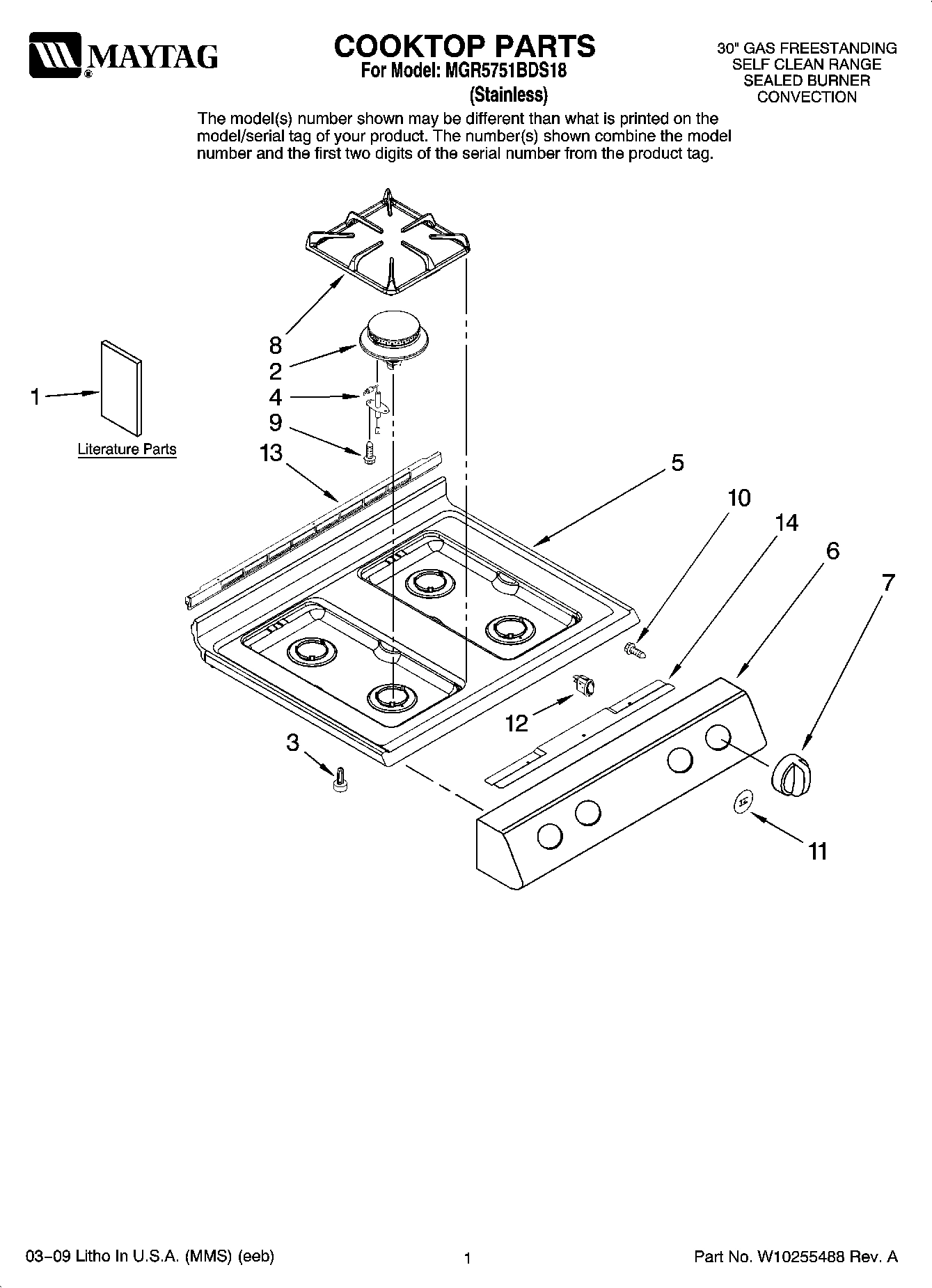 01 - COOKTOP PARTS