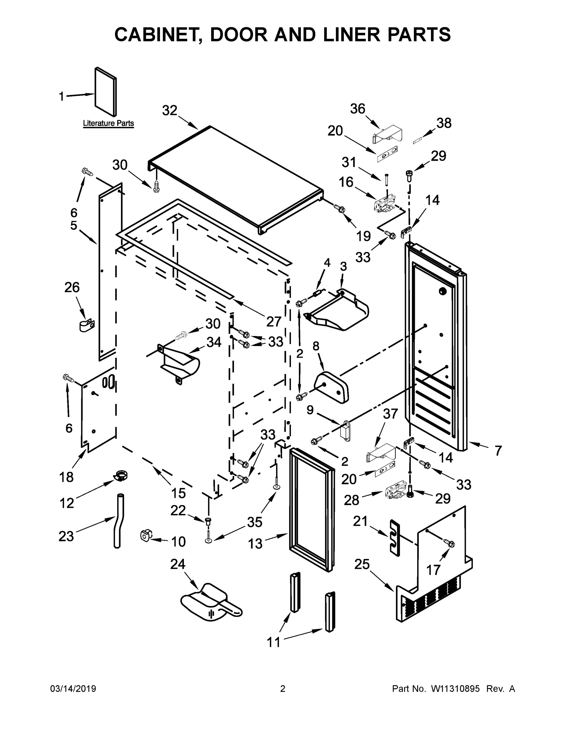 02 - CABINET, DOOR AND LINER PARTS