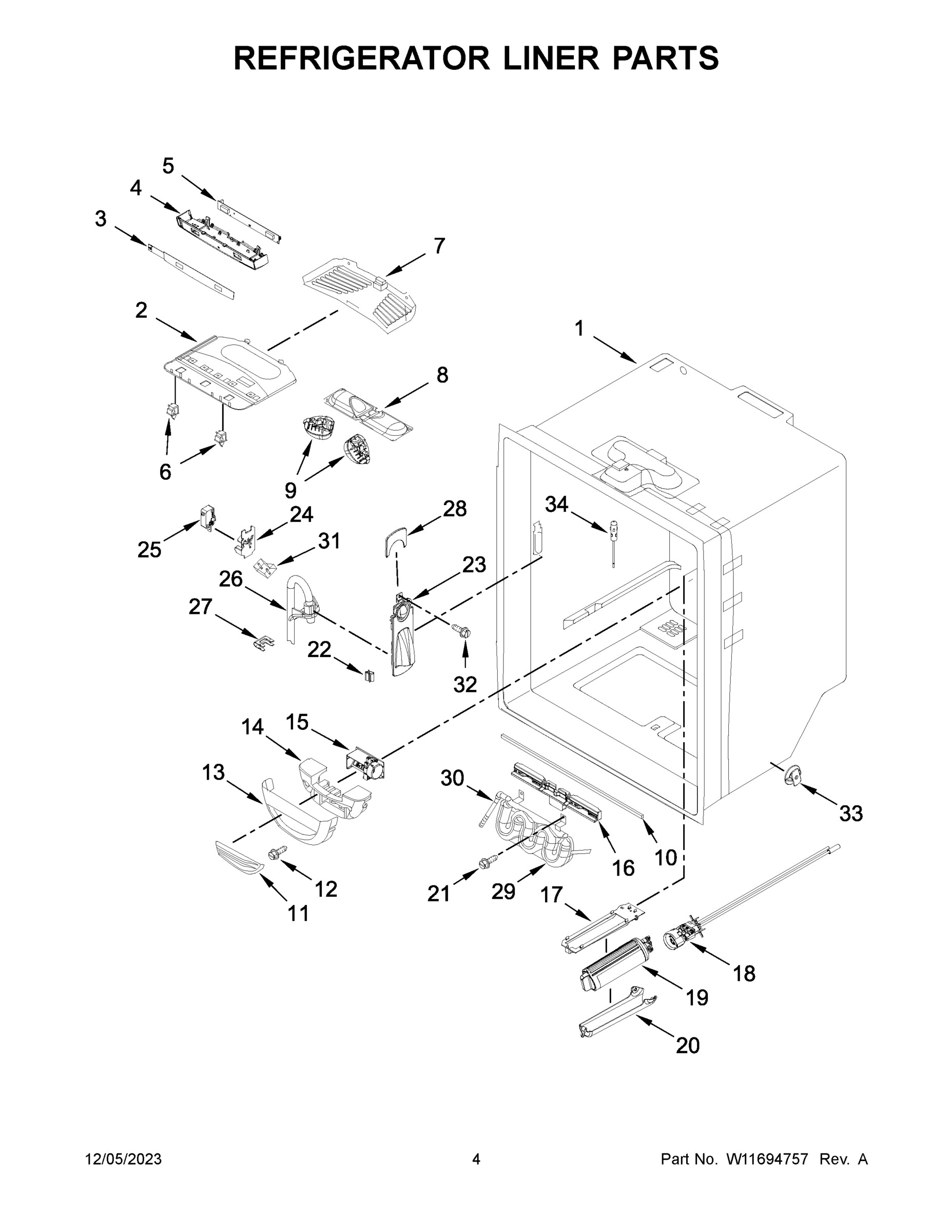 03 - REFRIGERATOR LINER PARTS