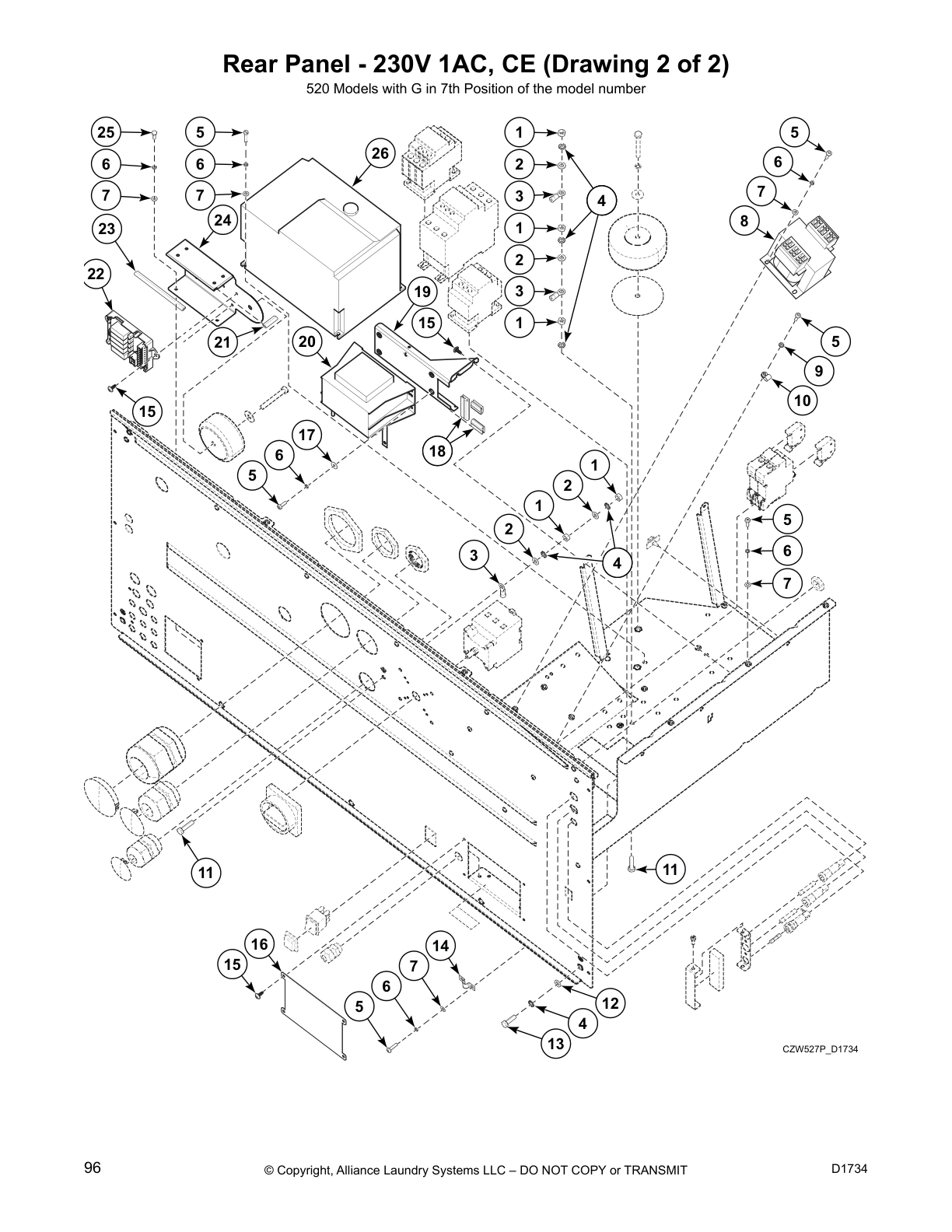 Rear Panel - 230V 1AC, CE (Drawing 2 of 2)