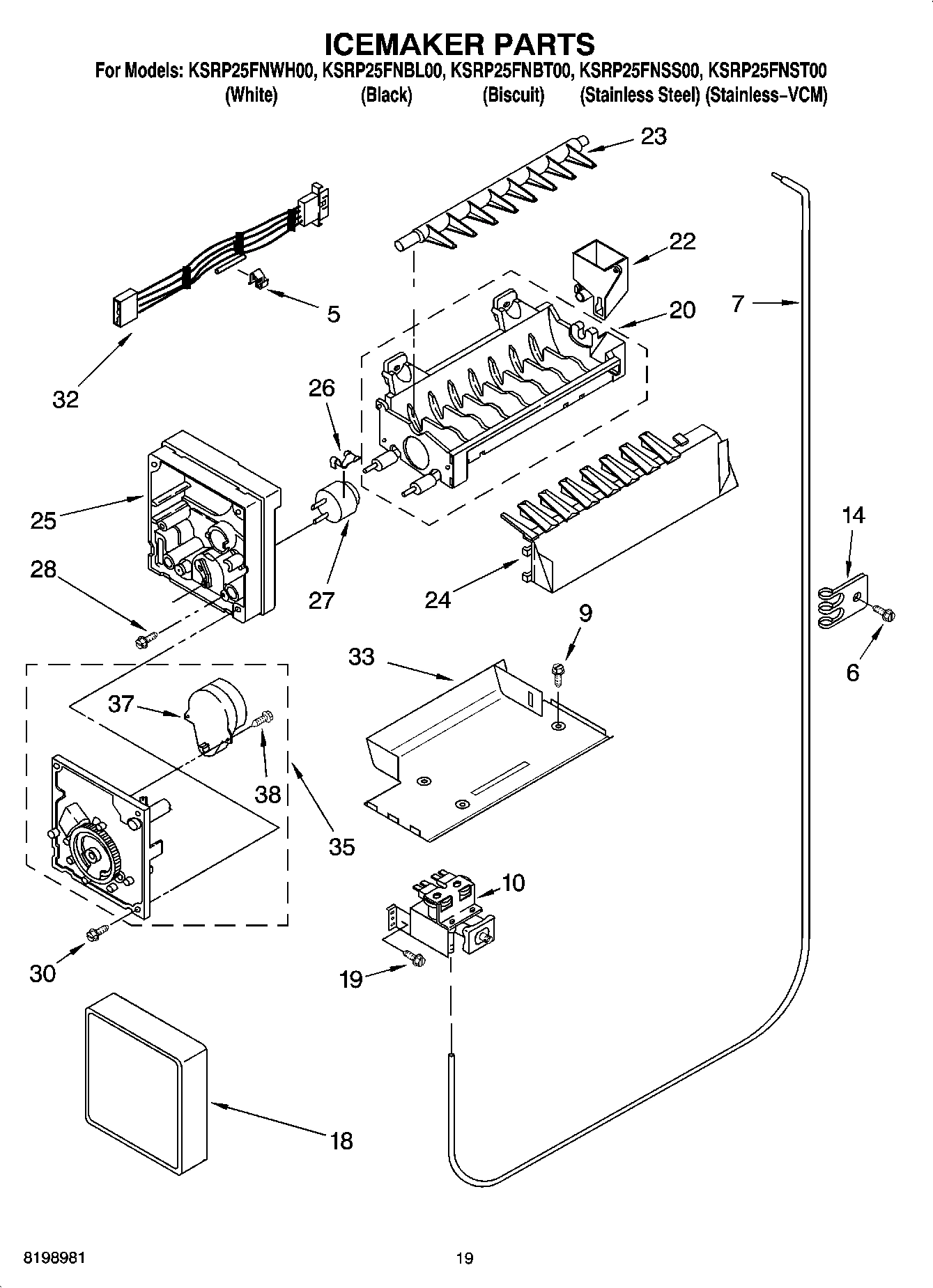 12 - ICEMAKER PARTS, PARTS NOT ILLUSTRATED