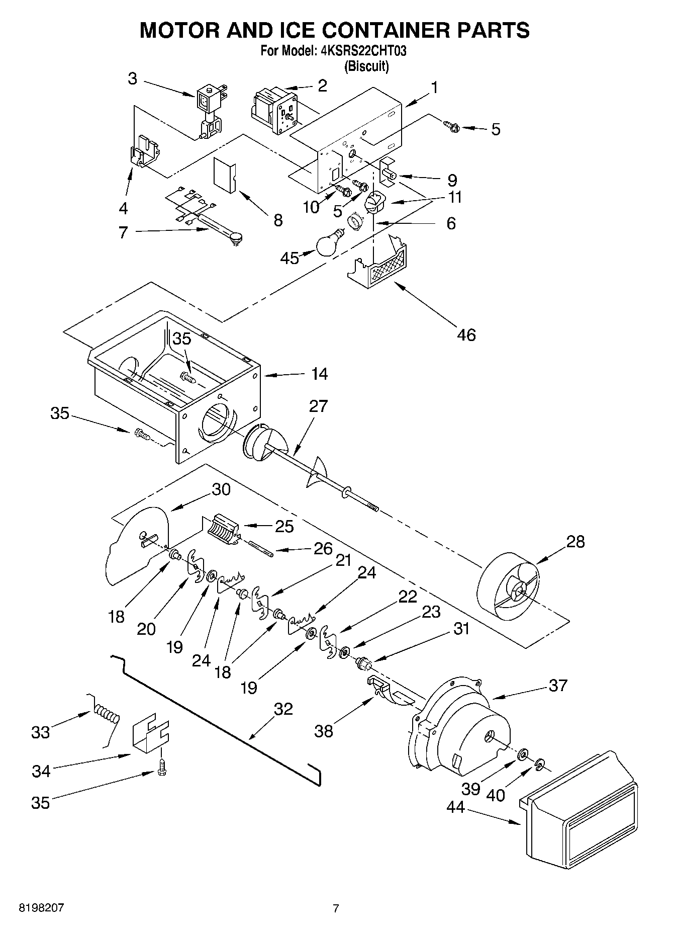 05 - MOTOR AND ICE CONTAINER PARTS