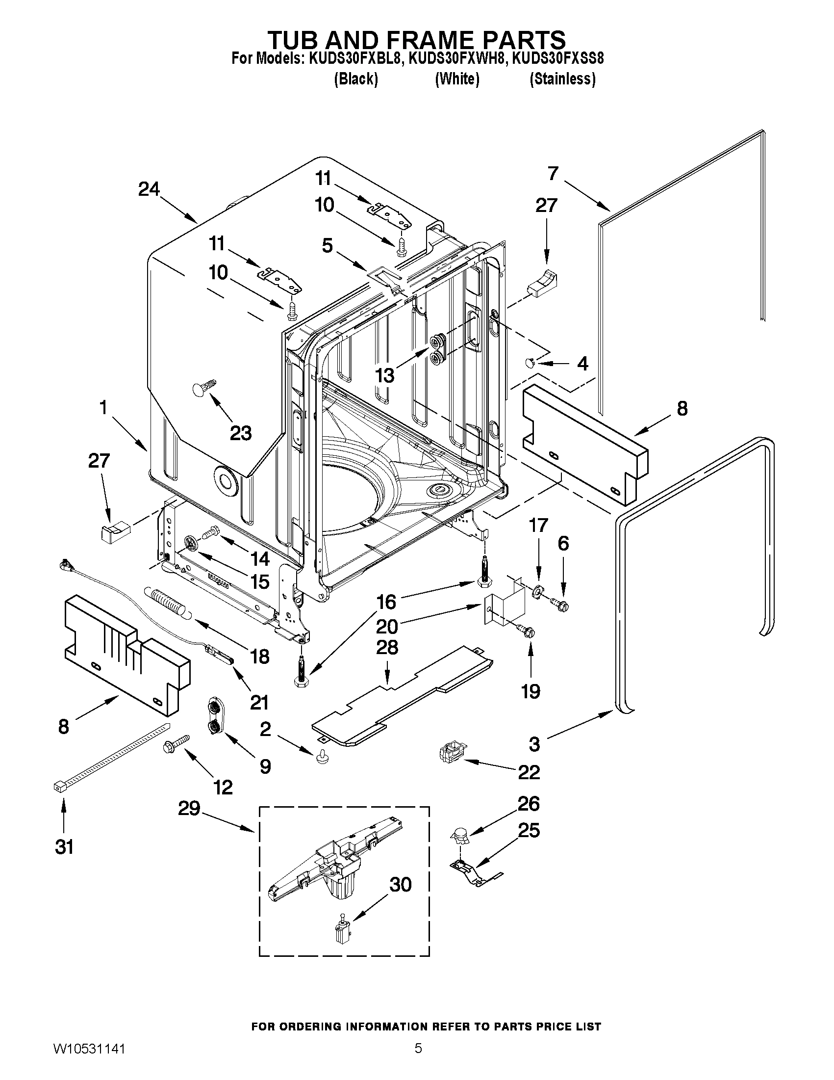 05 - TUB AND FRAME PARTS