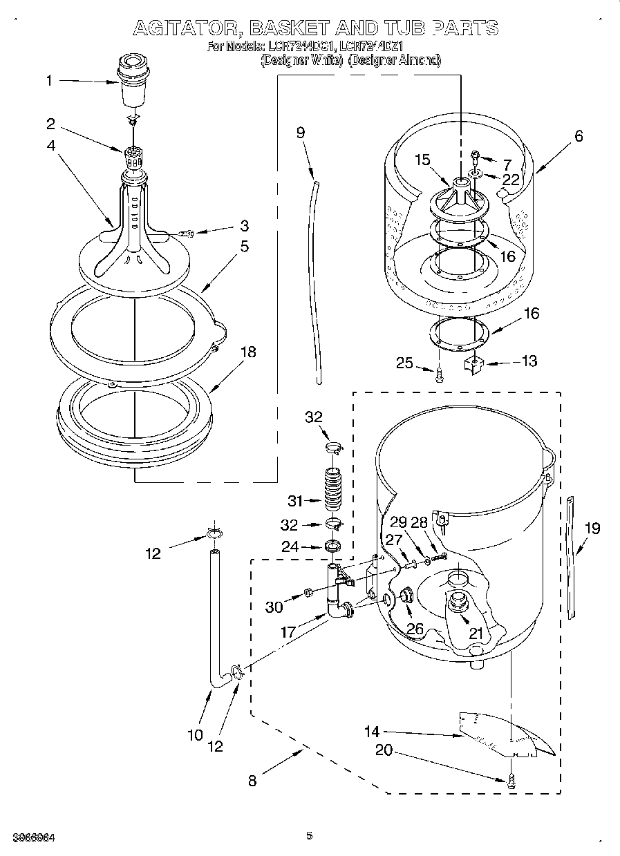 03 - AGITATOR, BASKET AND TUB