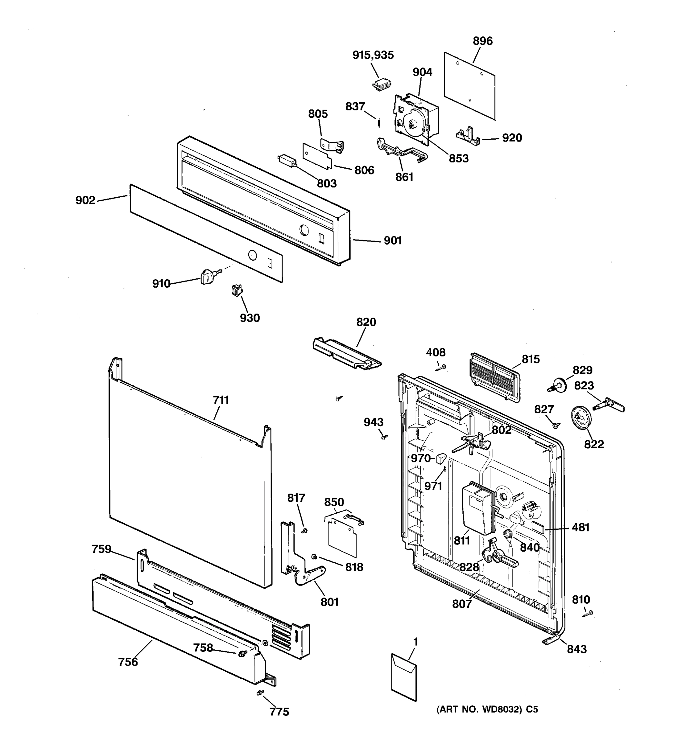 ESCUTCHEON & DOOR ASSEMBLY