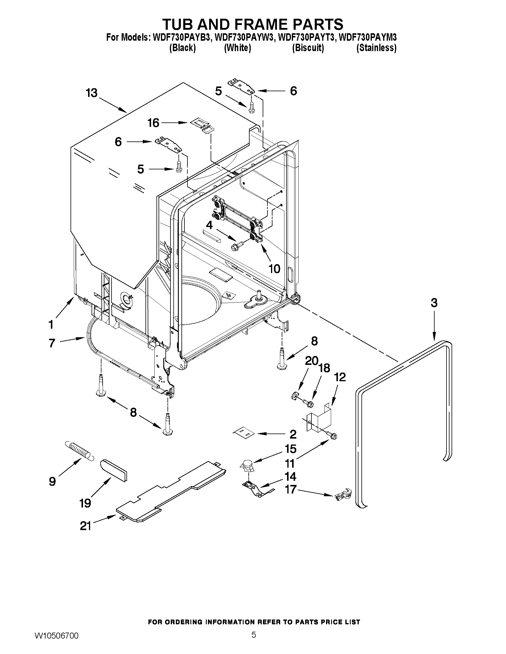 05 - TUB AND FRAME PARTS