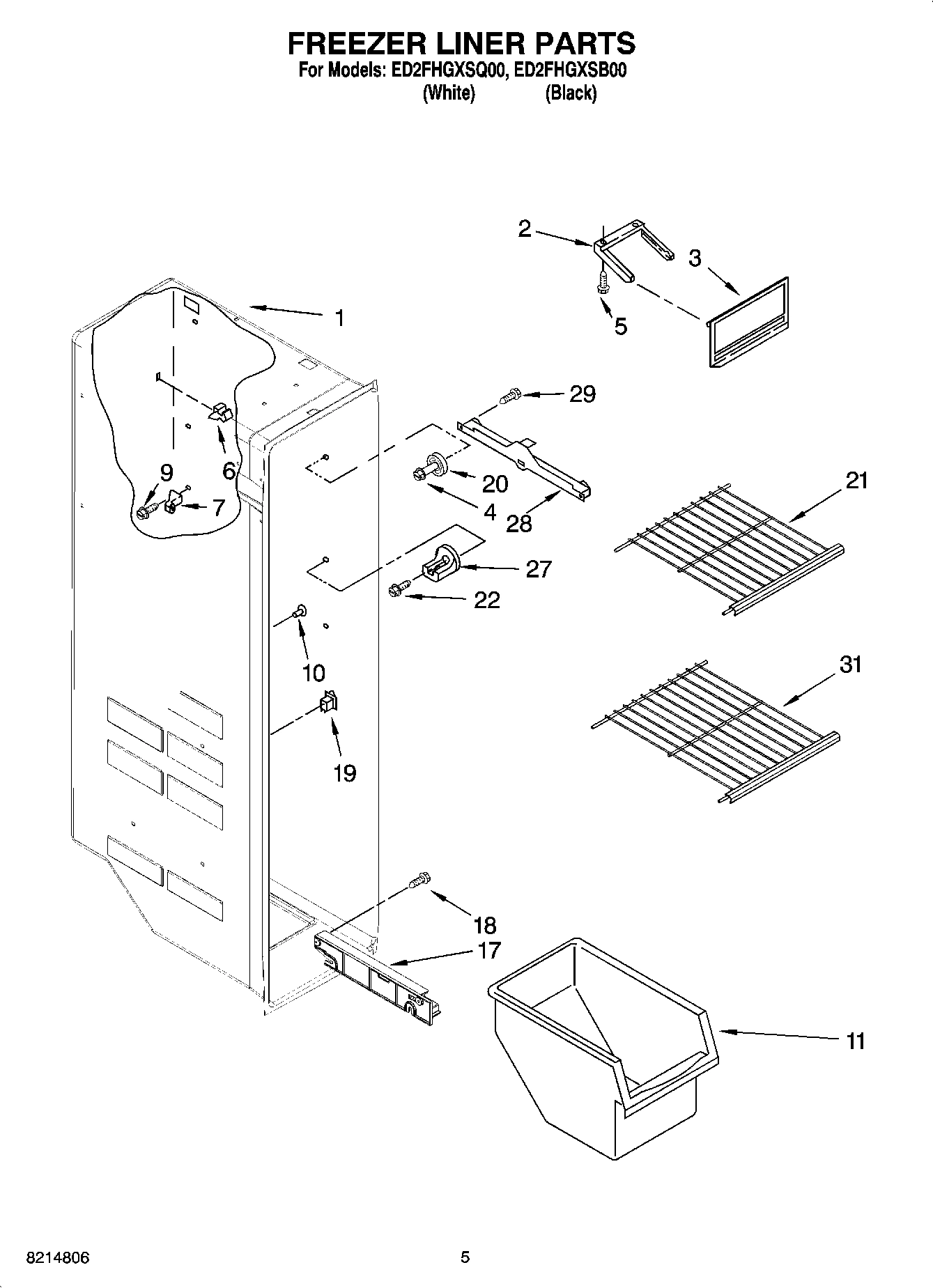 04 - FREEZER LINER PARTS