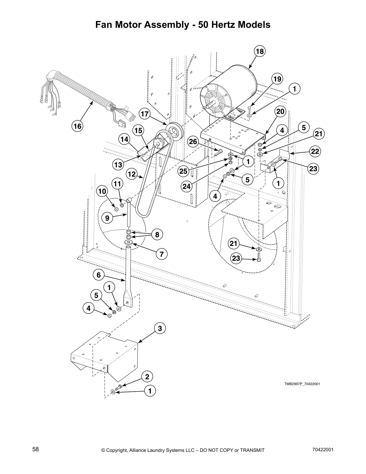 Fan Motor Assembly - 50 Hertz Models