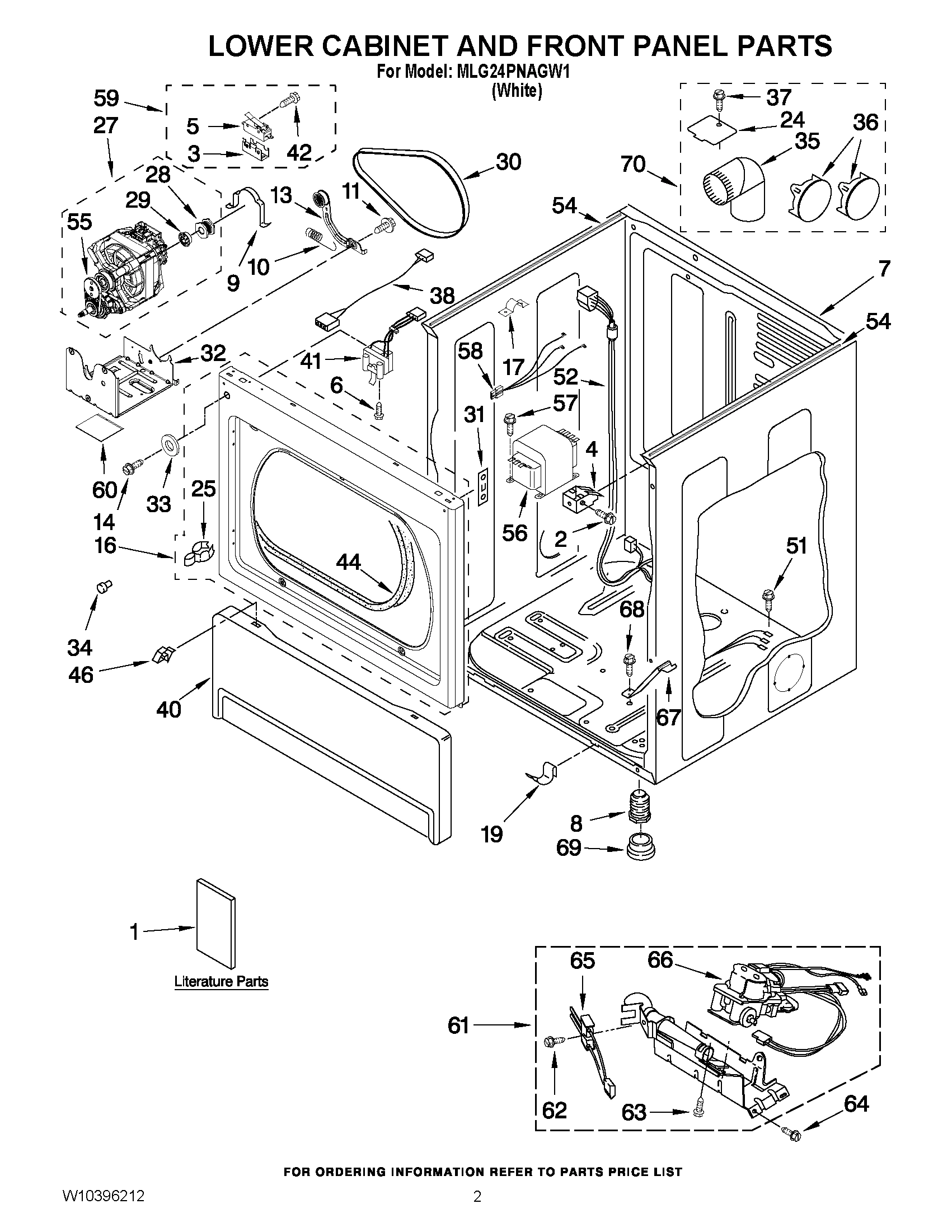 01 - LOWER CABINET AND FRONT PANEL PARTS