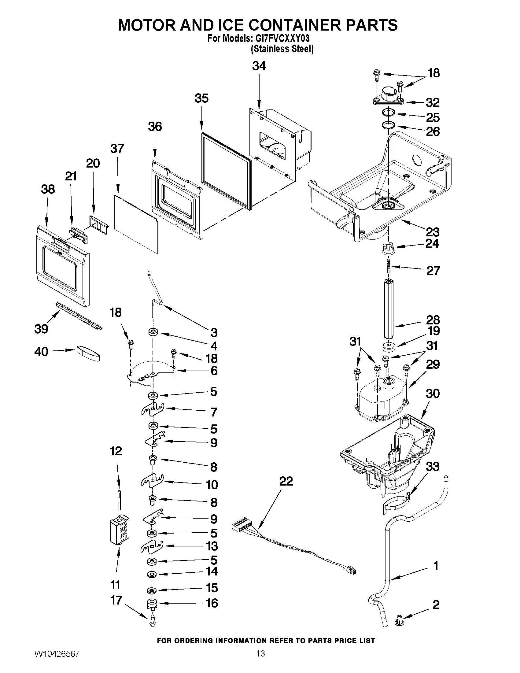 07 - MOTOR AND ICE CONTAINER PARTS