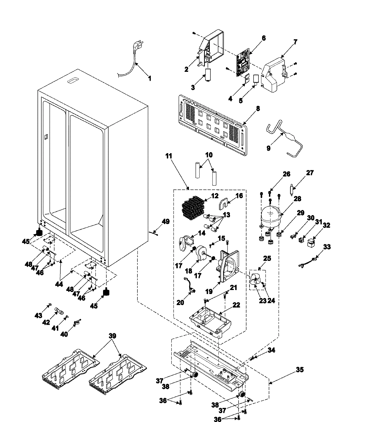 09 - MACHINE COMPARTMENT & CABINET BACK