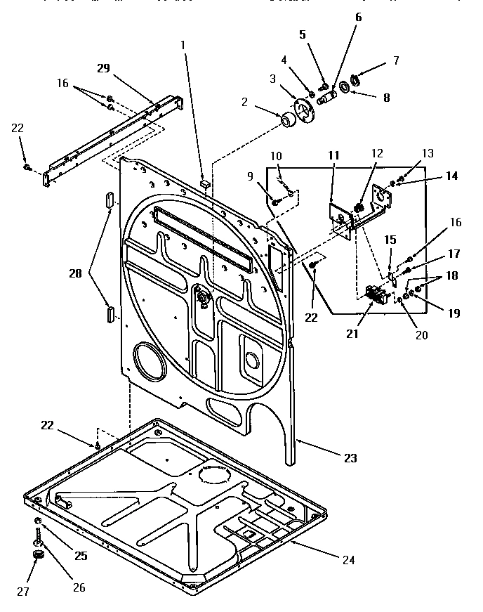 13 - REAR FRAME AND FRAME BASE